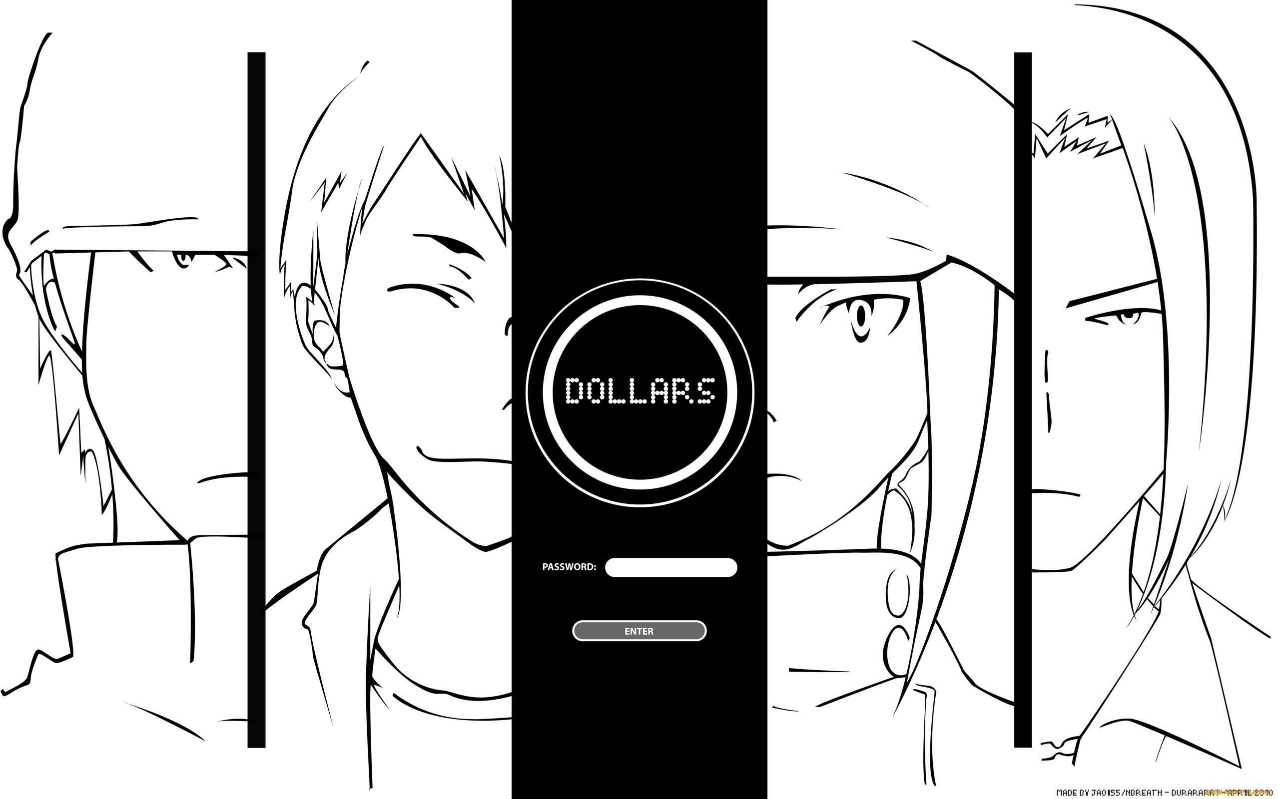 аниме, dyurarara, персонажи, dollars, durarara, сериал, password
