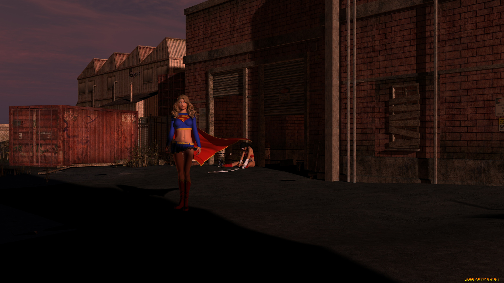 3д, графика, фантазия, , fantasy, девушка, взгляд, фон, супермен