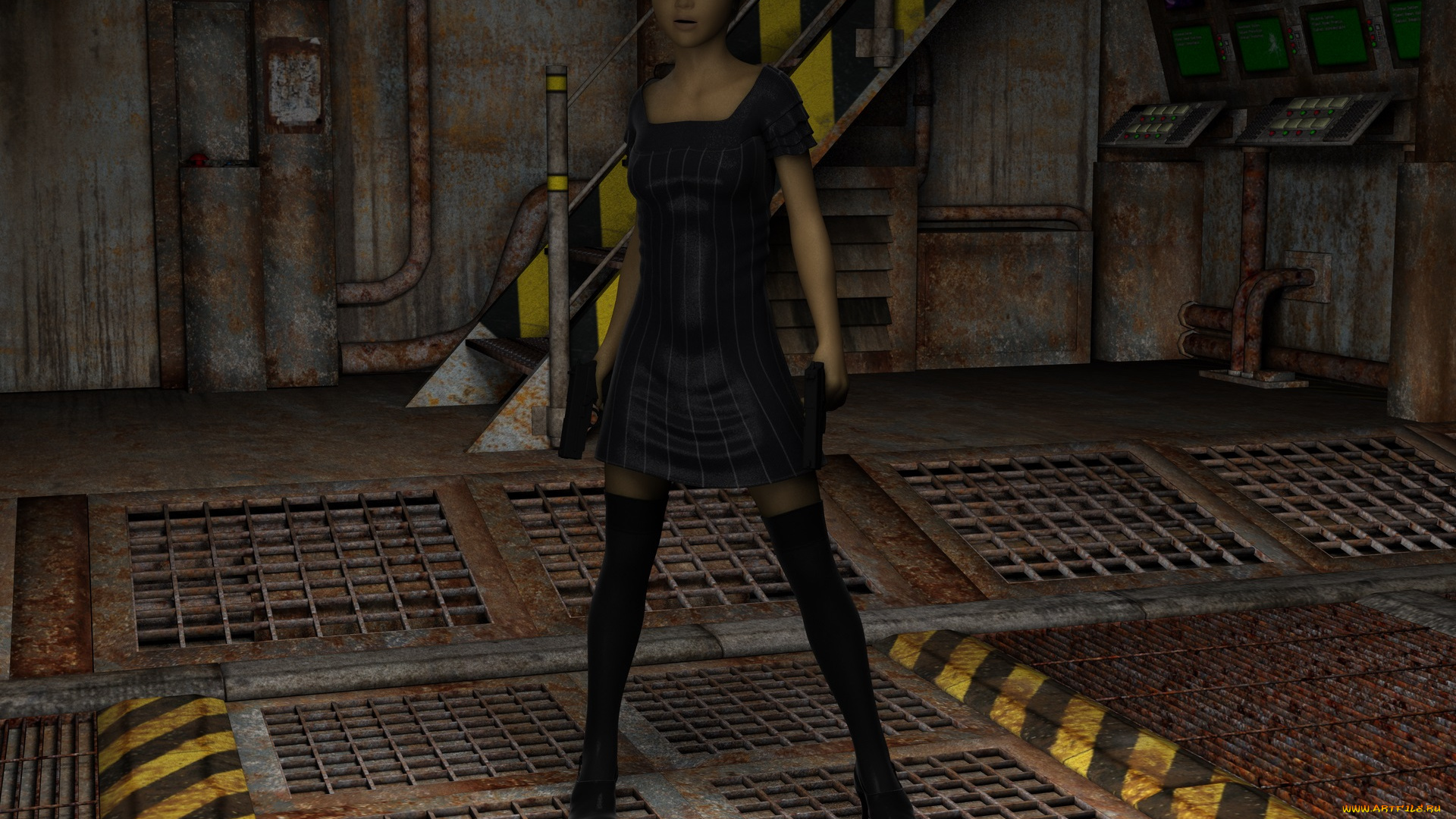 3д, графика, фантазия, , fantasy, фон, взгляд, девушка, оружие