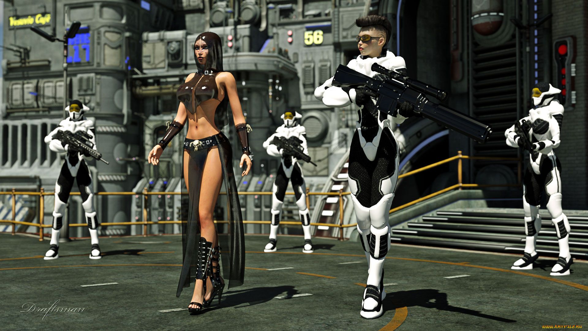 3д, графика, фантазия, , fantasy, охрана, баронесса, фон, взгляд, девушка