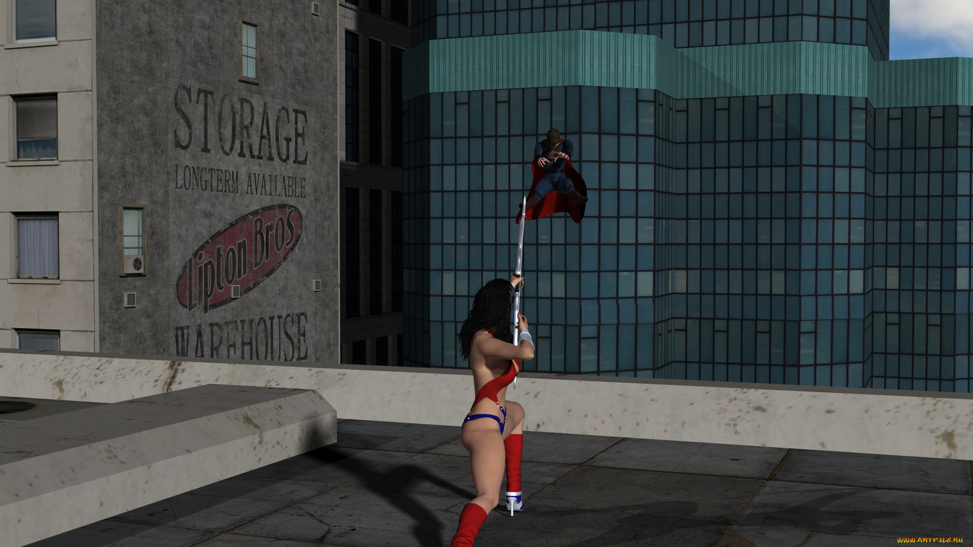 amazon, arrow, 3д, графика, фантазия, , fantasy, девушка, взгляд, фон, супермен