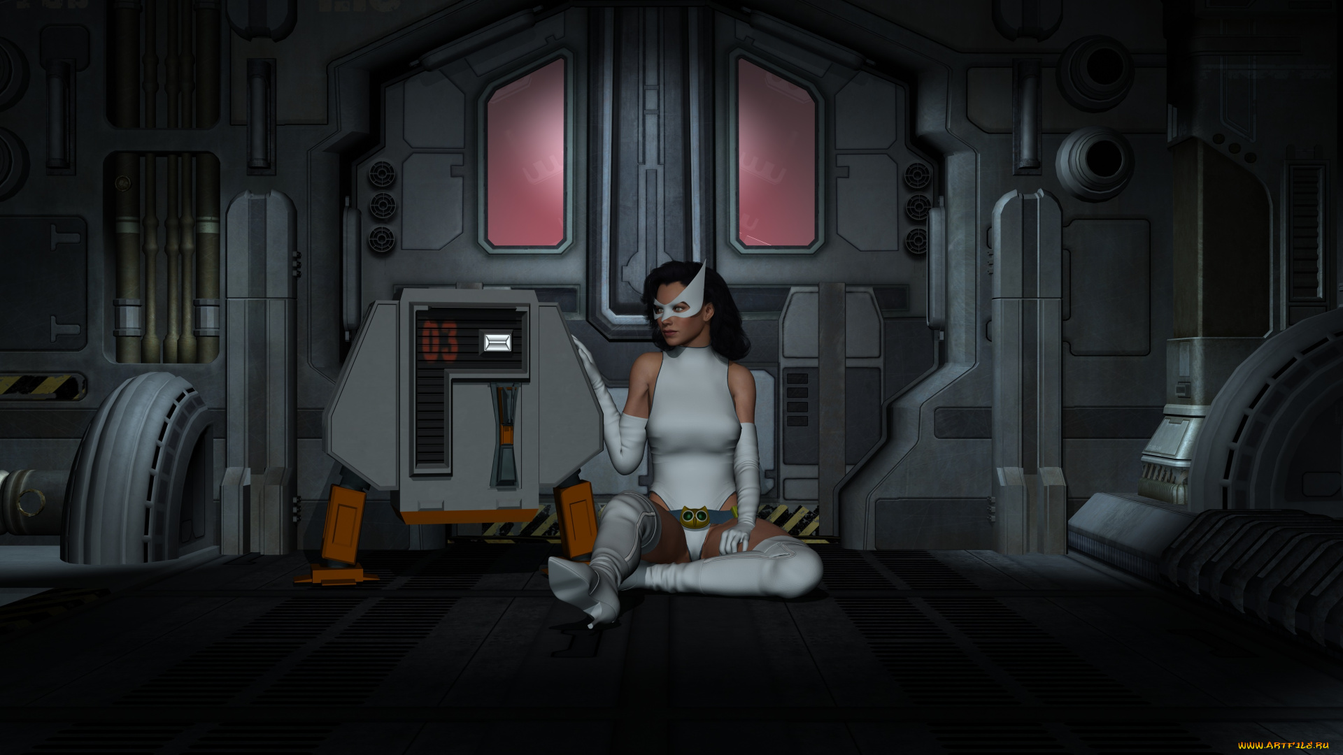 amazon, arrow, 3д, графика, фантазия, , fantasy, девушка, взгляд, фон, робот