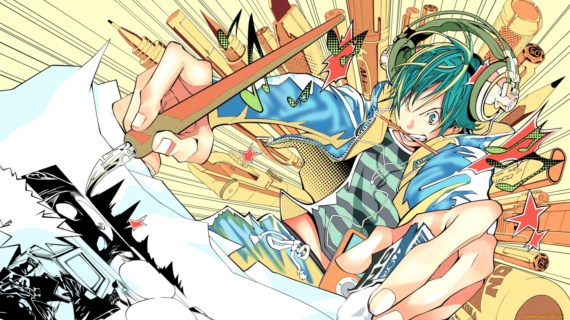 аниме, bakuman, работа, манга, автор, листы, бакуман, mashiro, moritaka