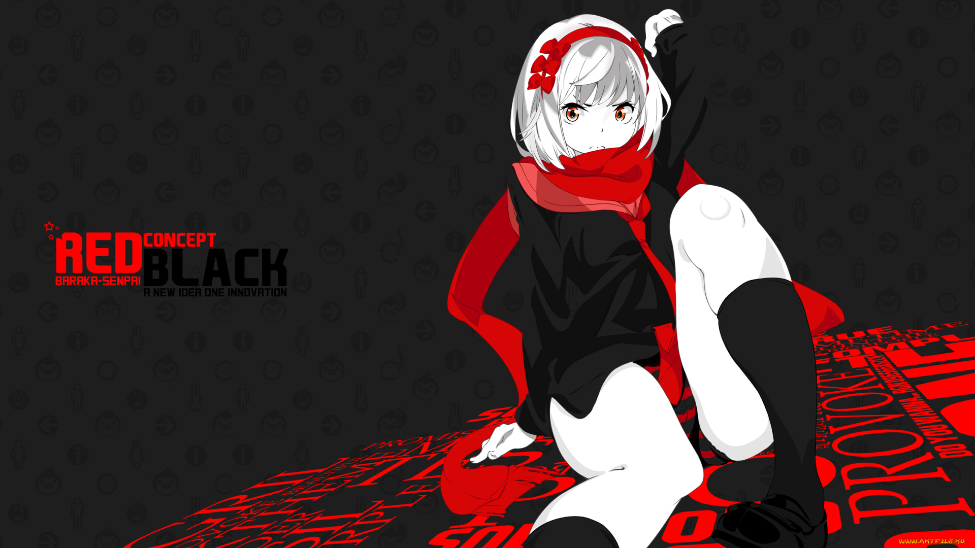 аниме, nisekoi, фон, девушка, буквы, шарф, арт, komi, naoshi, paula, mccoy