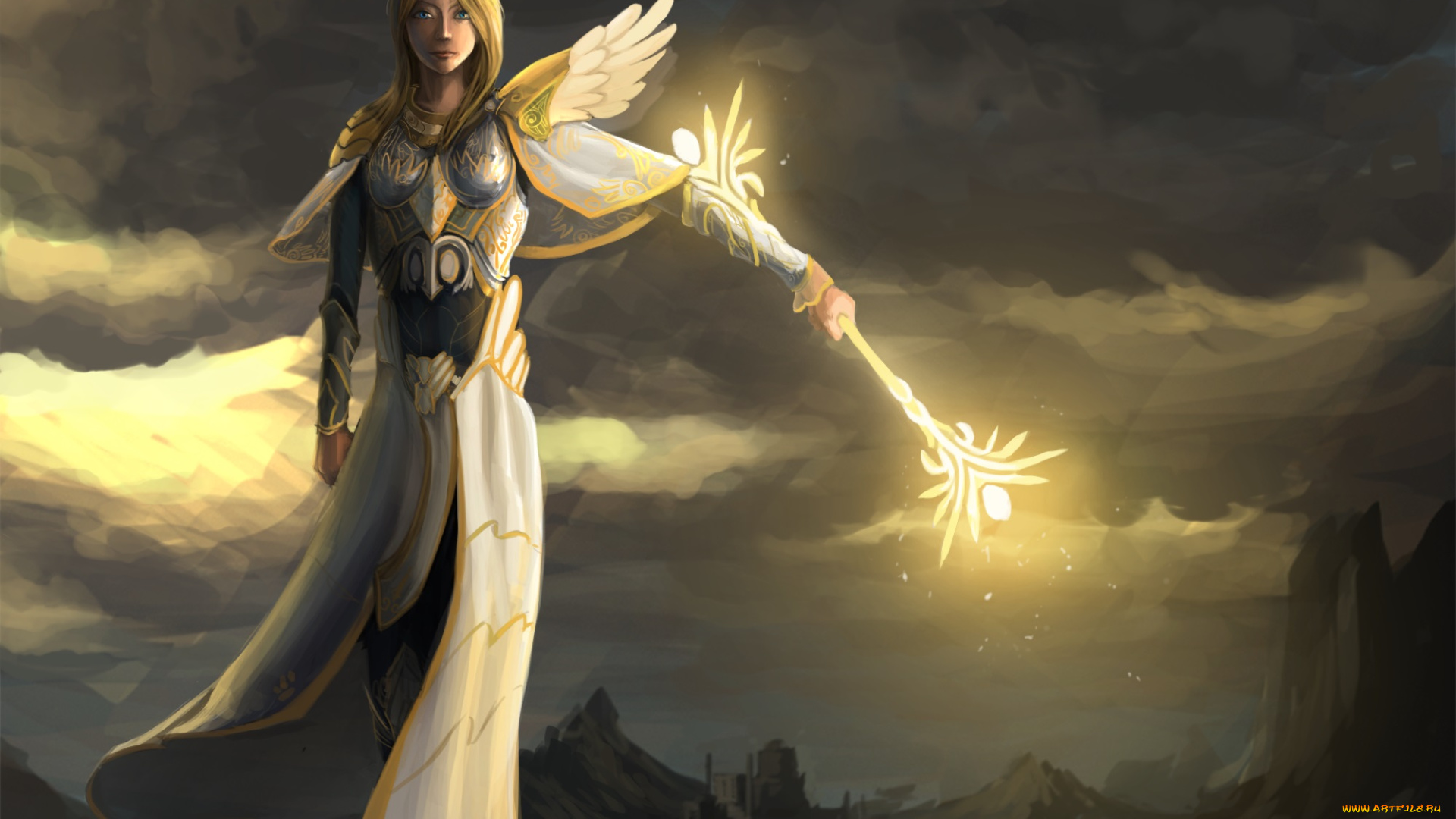 фэнтези, девушки, взгляд, девушка, фон