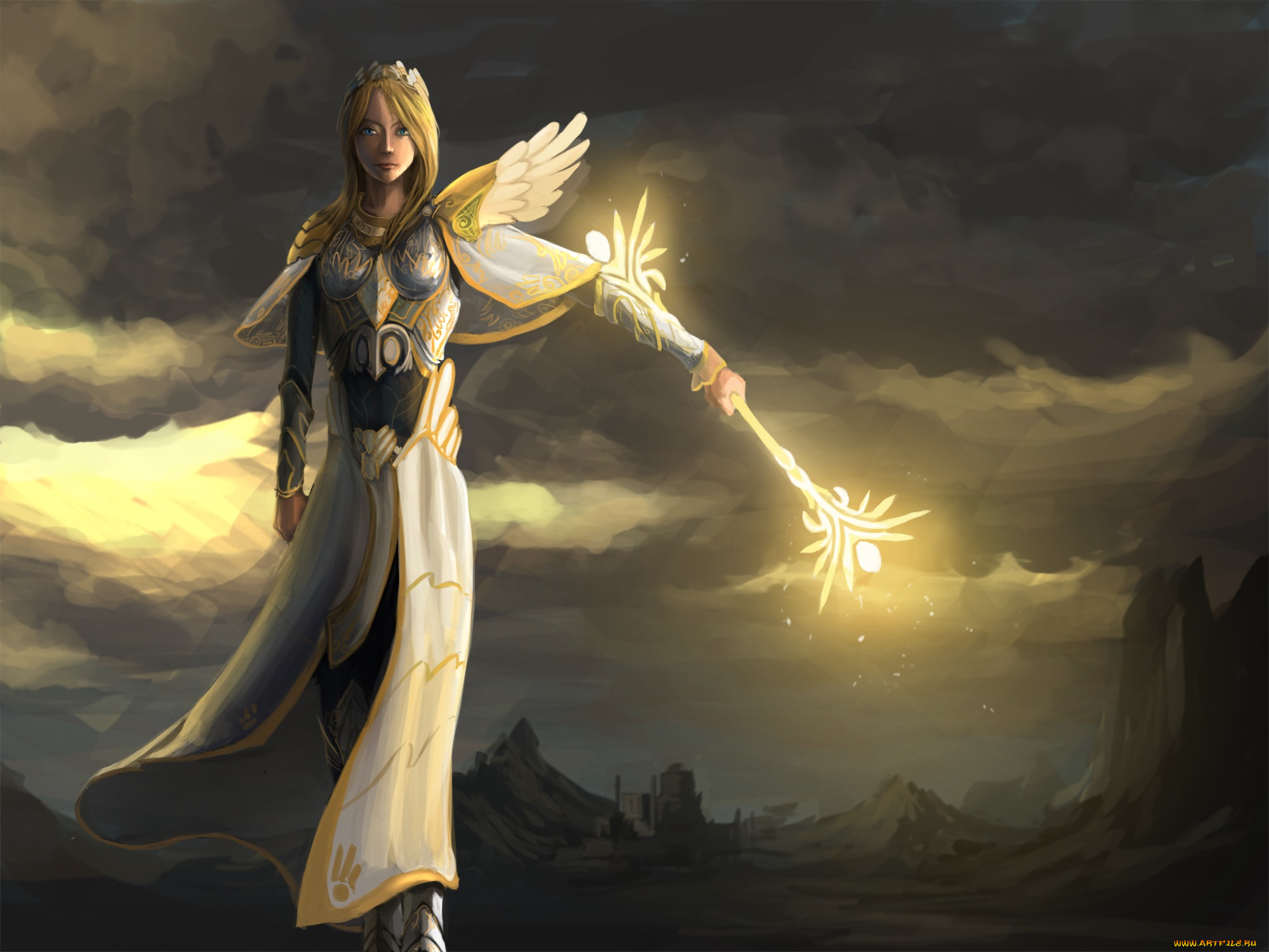 фэнтези, девушки, взгляд, девушка, фон