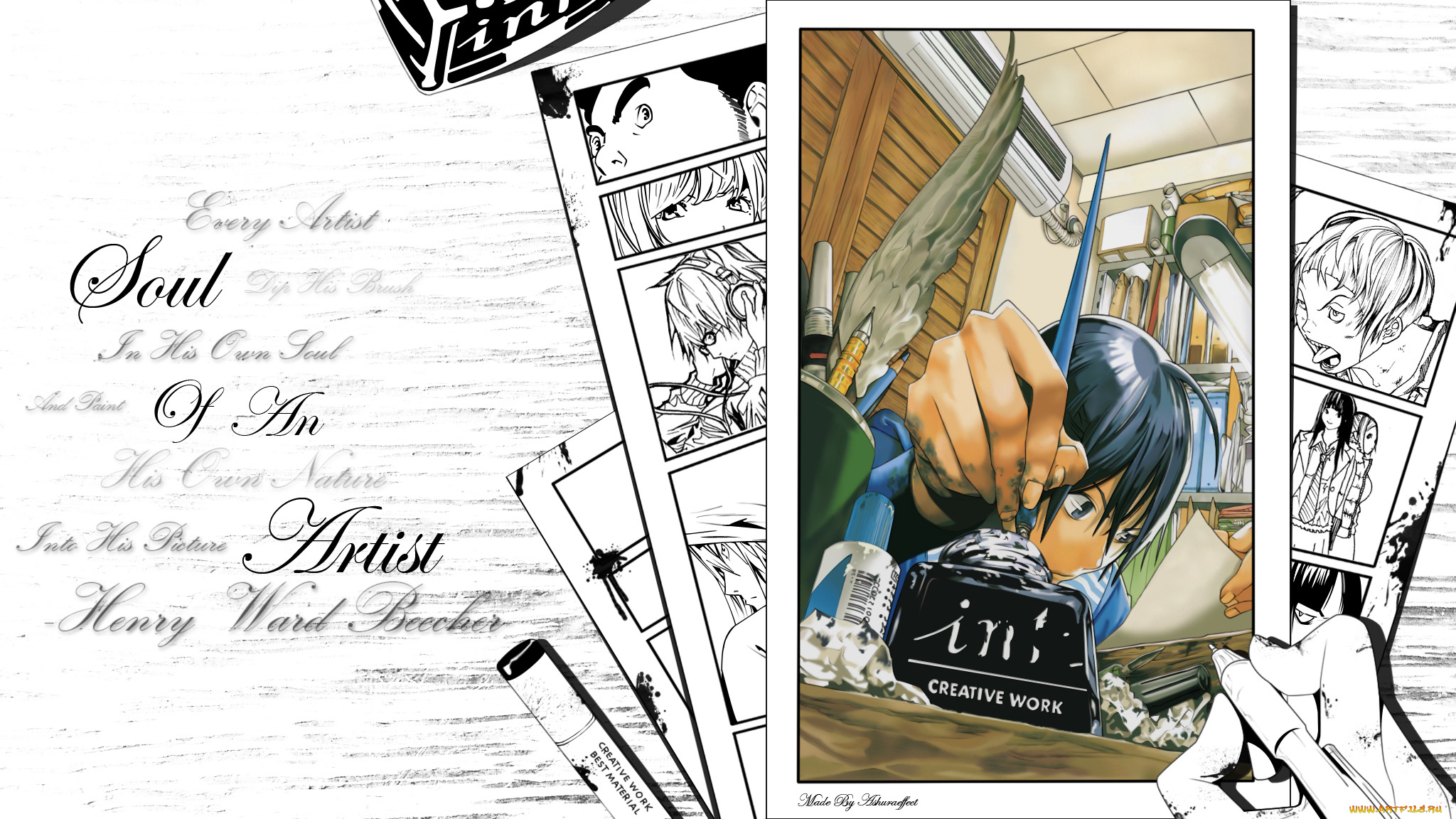 аниме, bakuman, листы, манга, бакуман