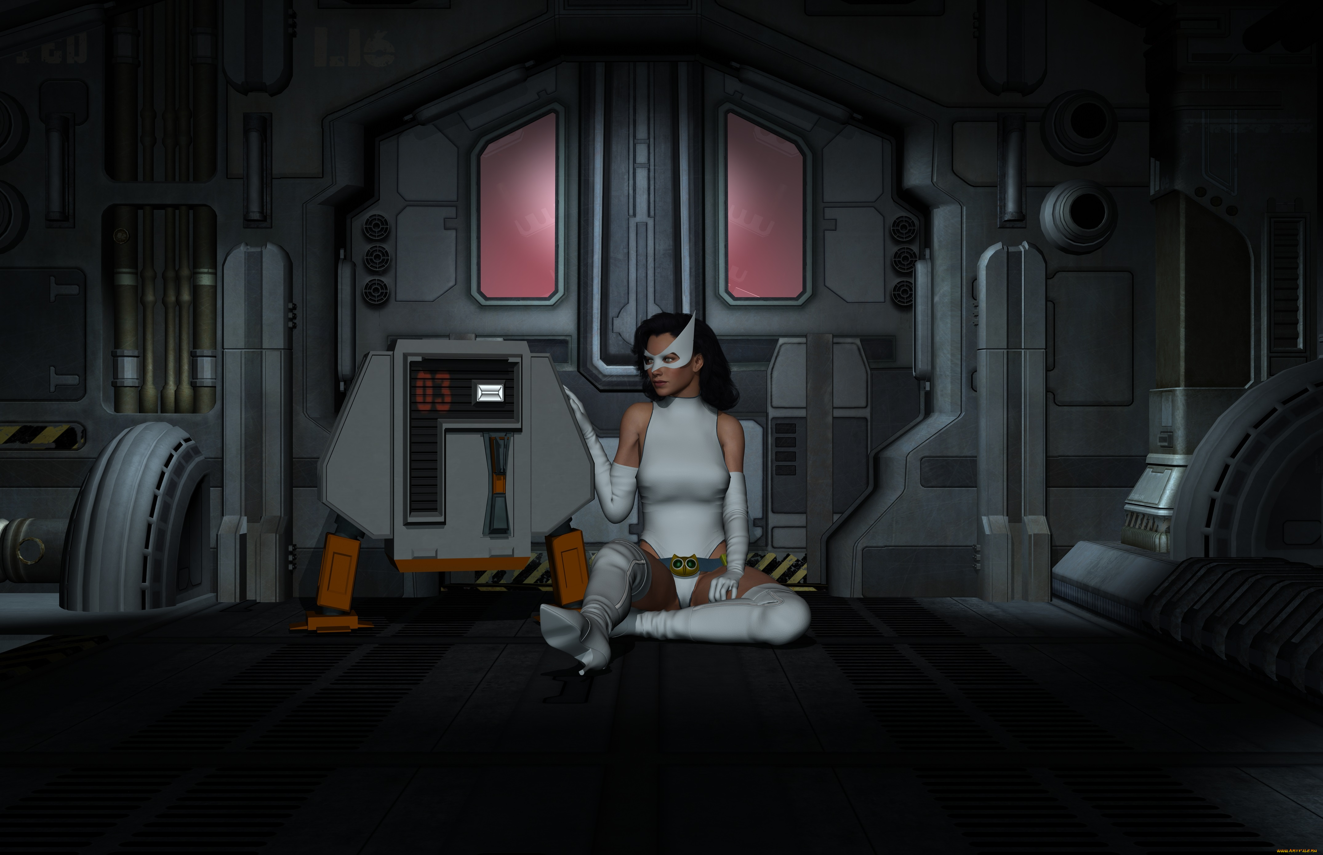 amazon, arrow, 3д, графика, фантазия, , fantasy, девушка, взгляд, фон, робот