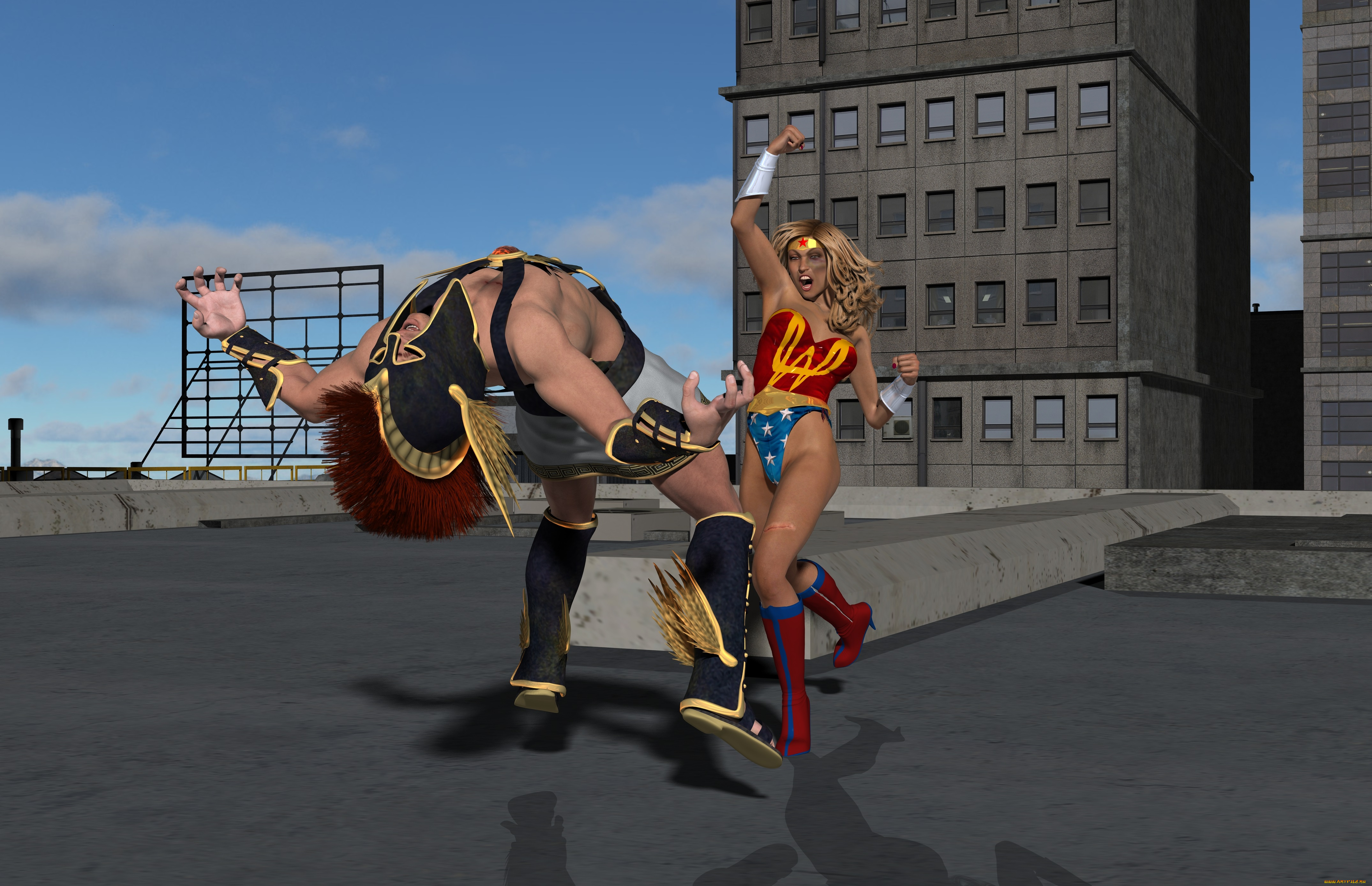 amazon, arrow, 3д, графика, фантазия, , fantasy, девушка, взгляд, фон, драка