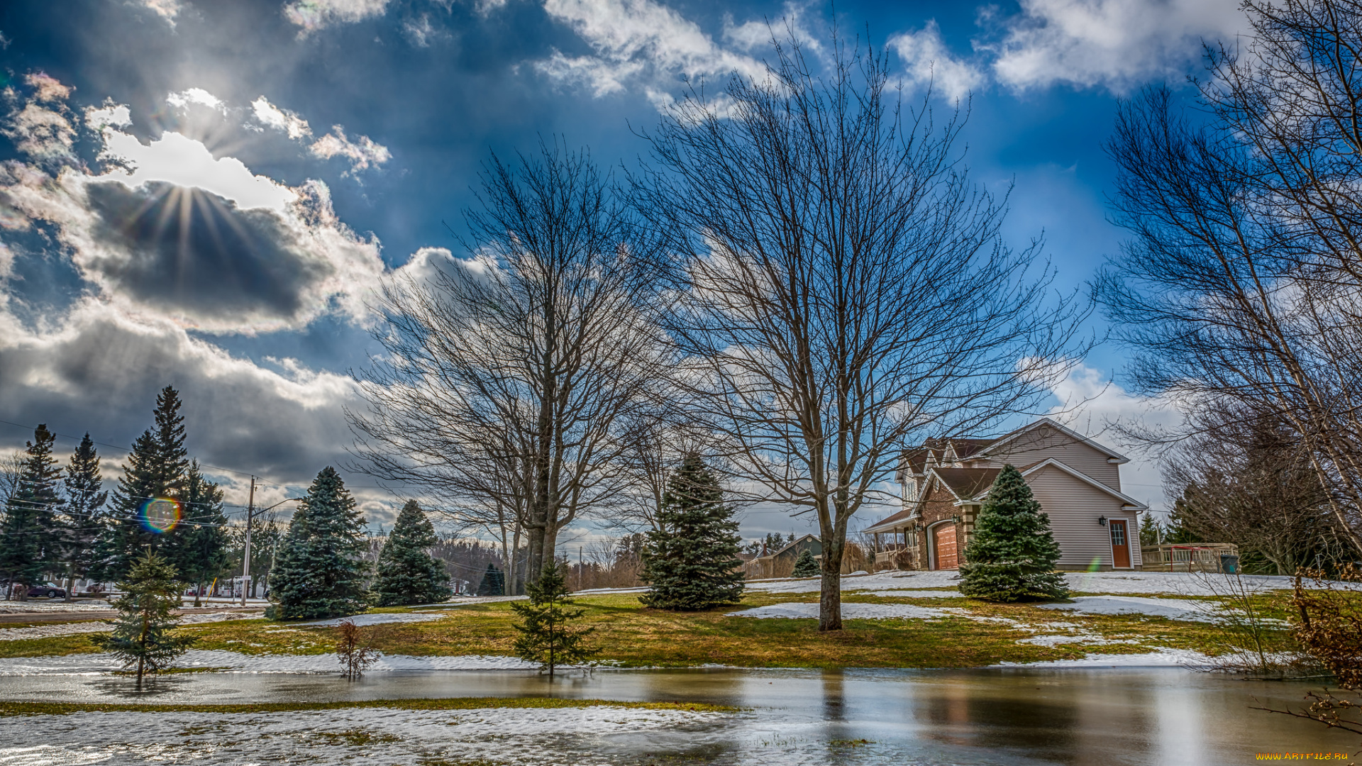 города, -, пейзажи, дом, загородный