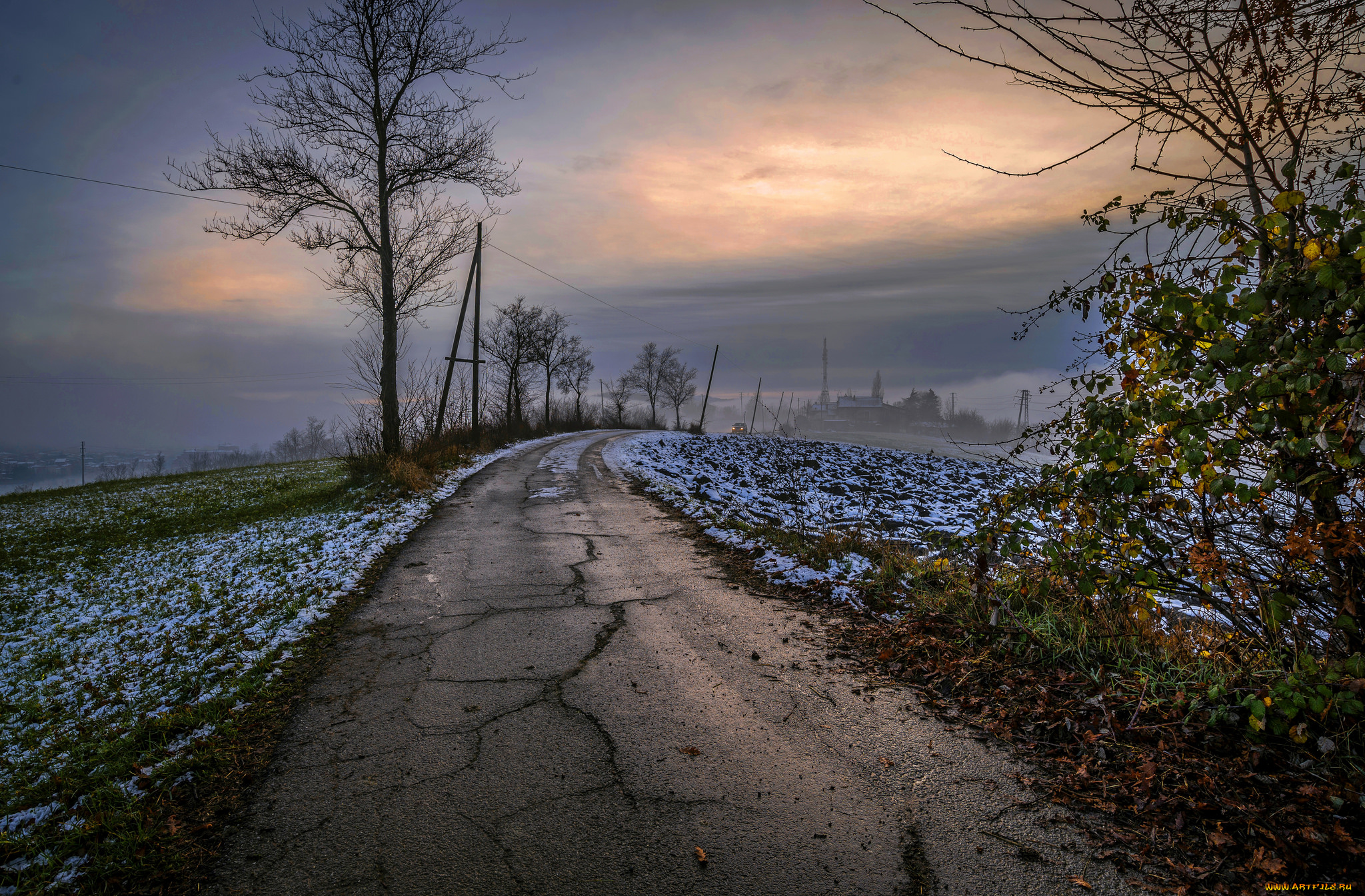 природа, дороги, поле, тракт