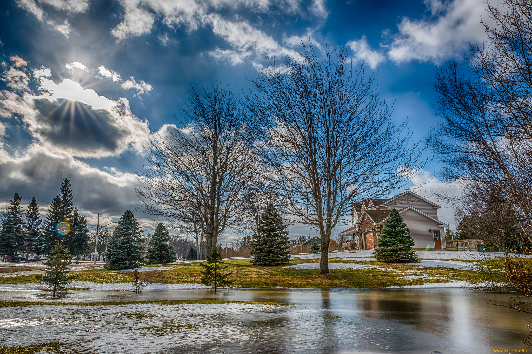 города, -, пейзажи, дом, загородный