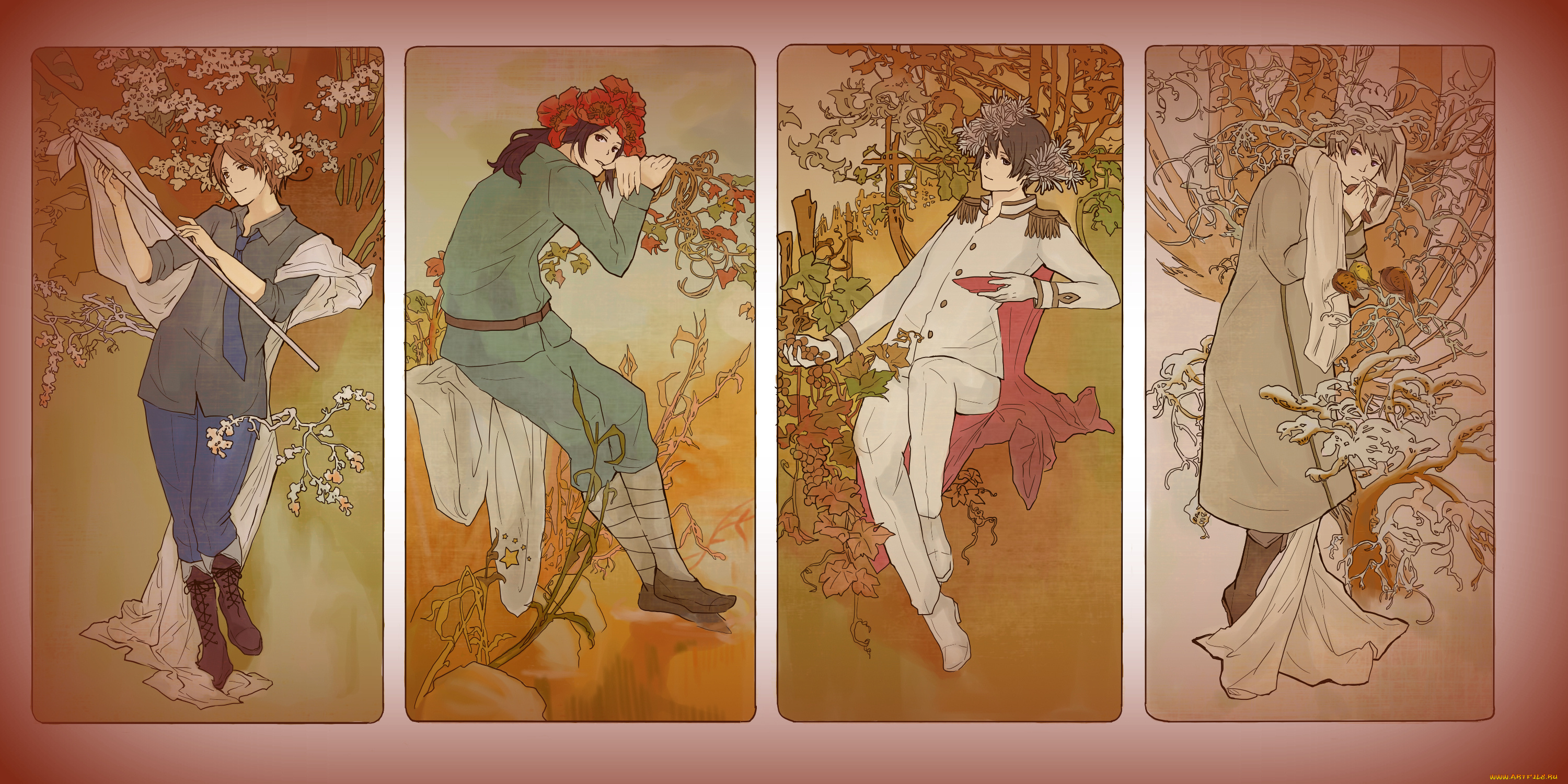 аниме, hetalia, , axis, powers, парни, коллаж