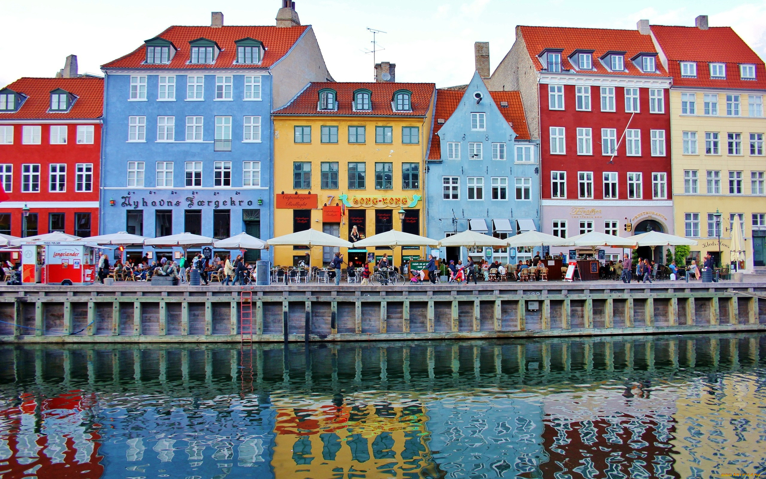 города, копенгаген, , дания, кафе, дома