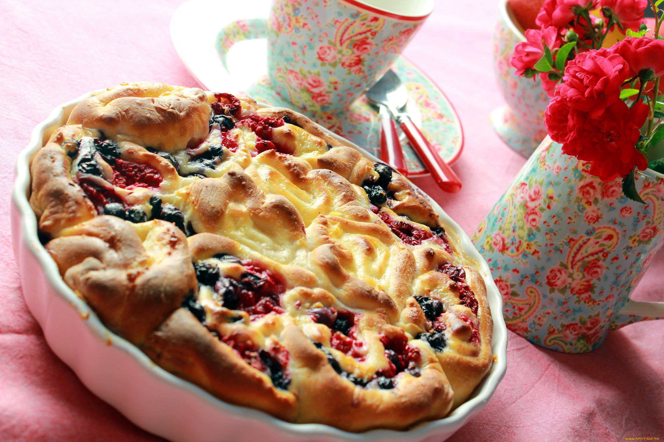 еда, пироги, ягодный