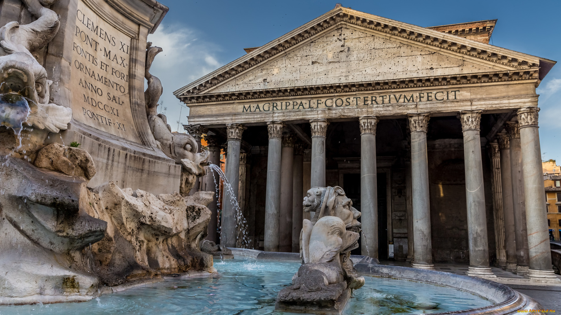 piazza, della, rotonda, &, pantheon, города, рим, , ватикан, , италия, простор