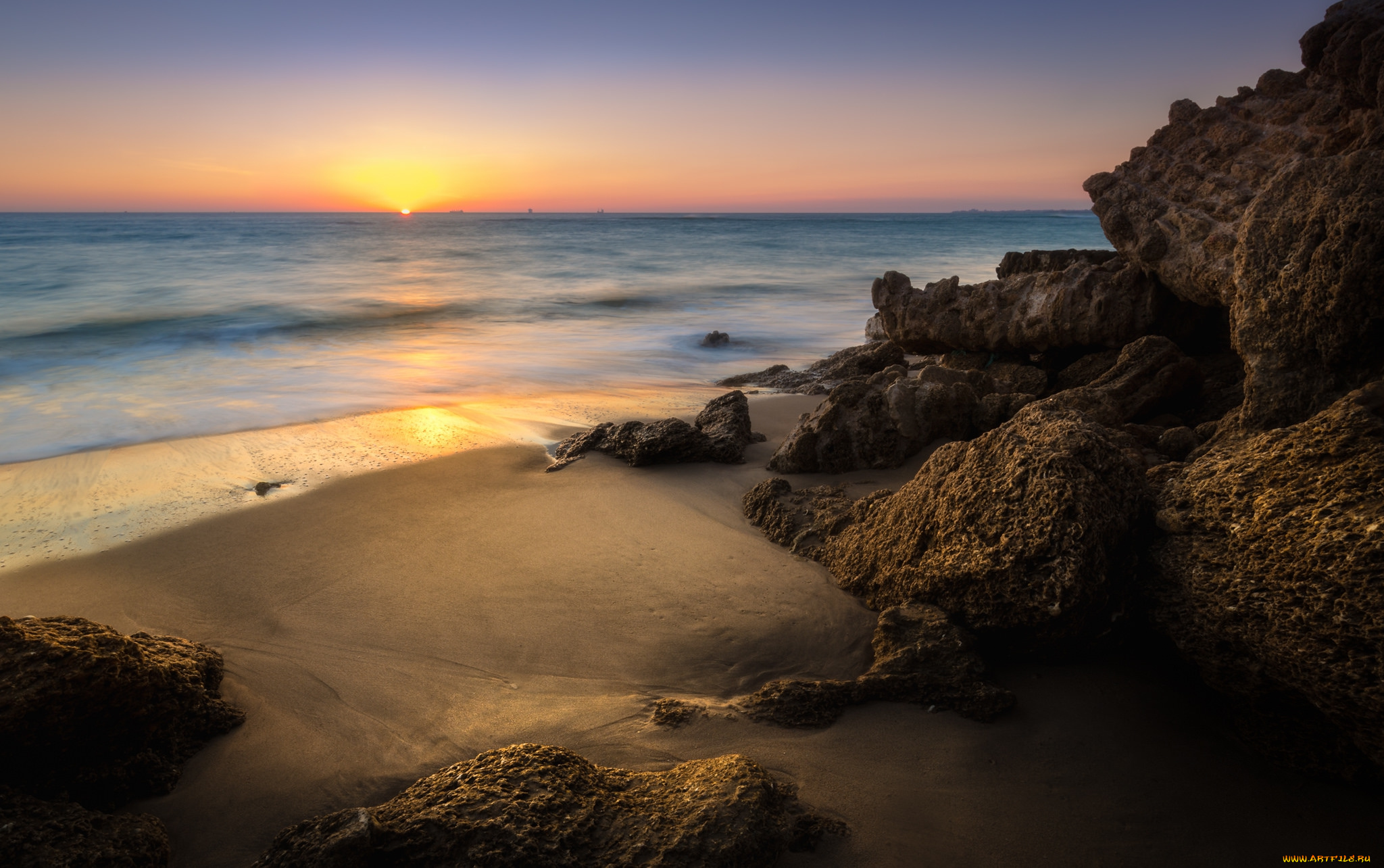 природа, побережье, простор