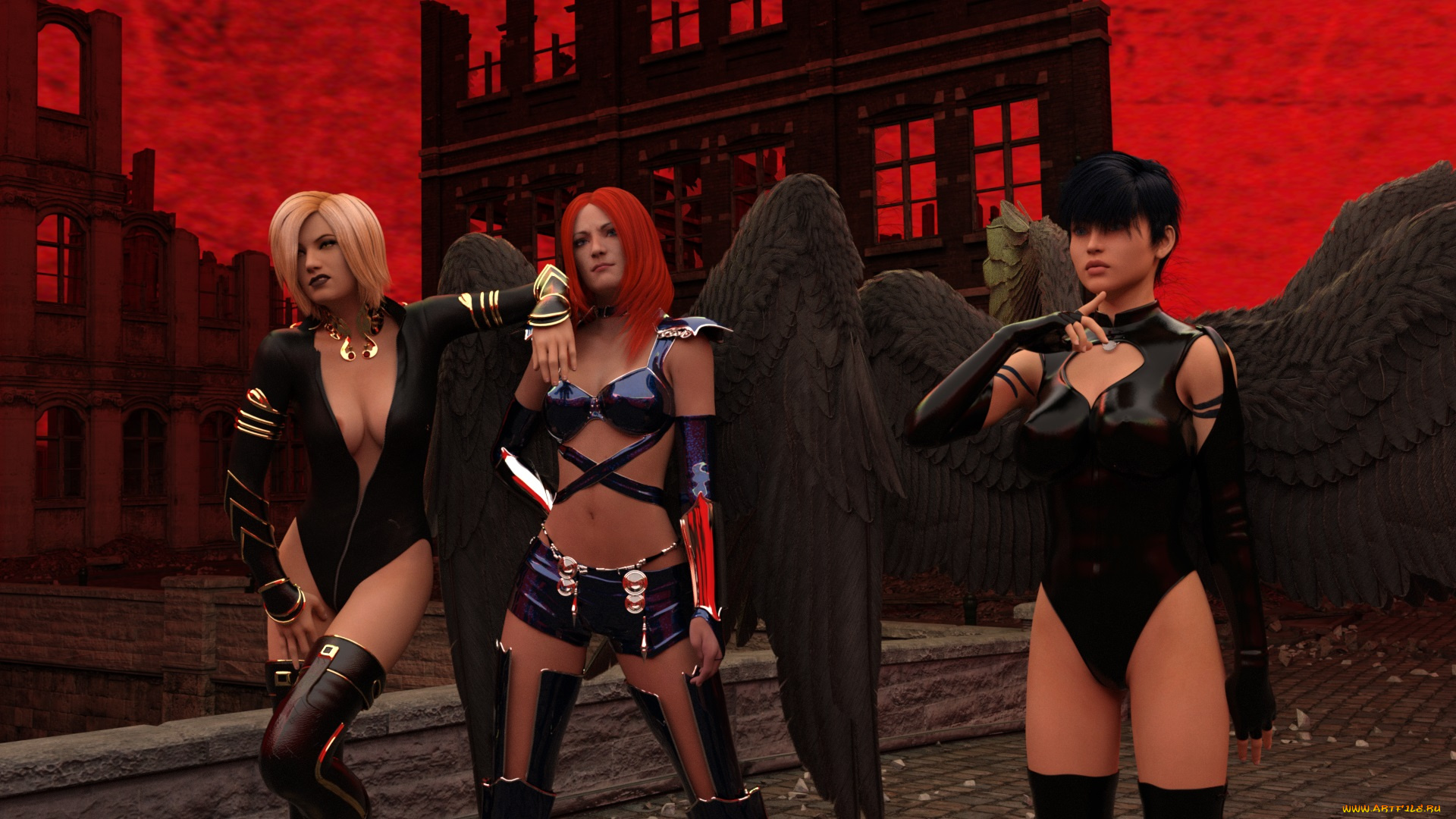 3д, графика, ангел, , angel, фон, взгляд, девушки