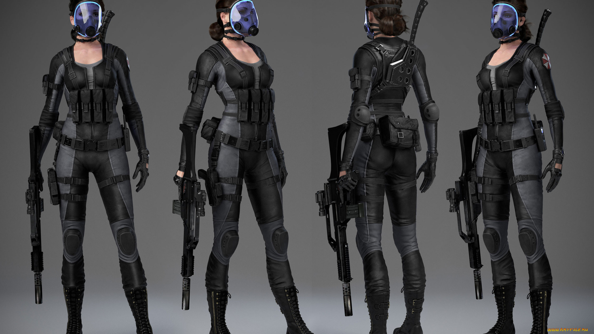 3д, графика, фантазия, , fantasy, взгляд, девушка, оружие, фон