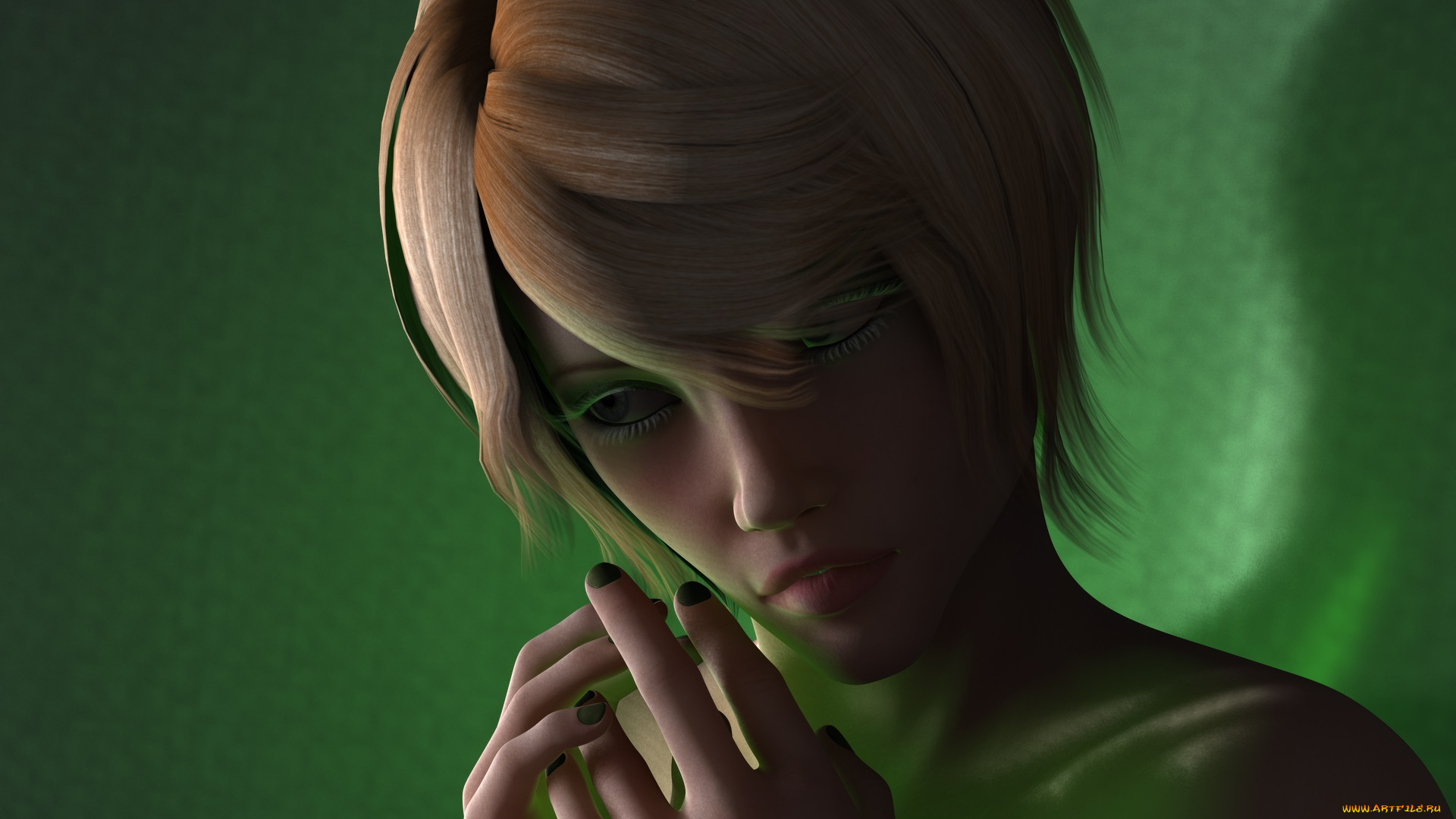 3д, графика, люди, , people, девушка, взгляд, фон