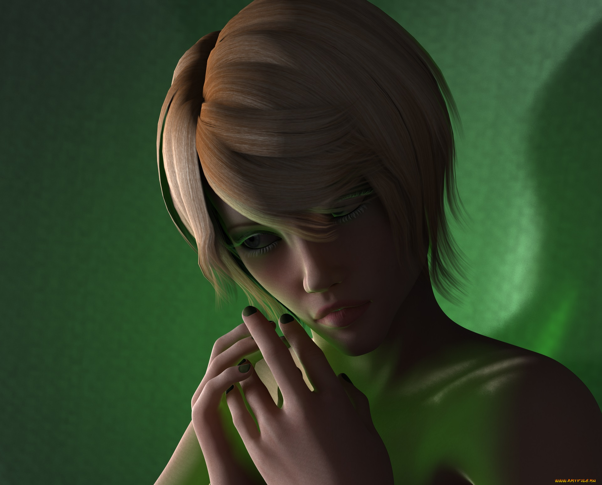 3д, графика, люди, , people, девушка, взгляд, фон