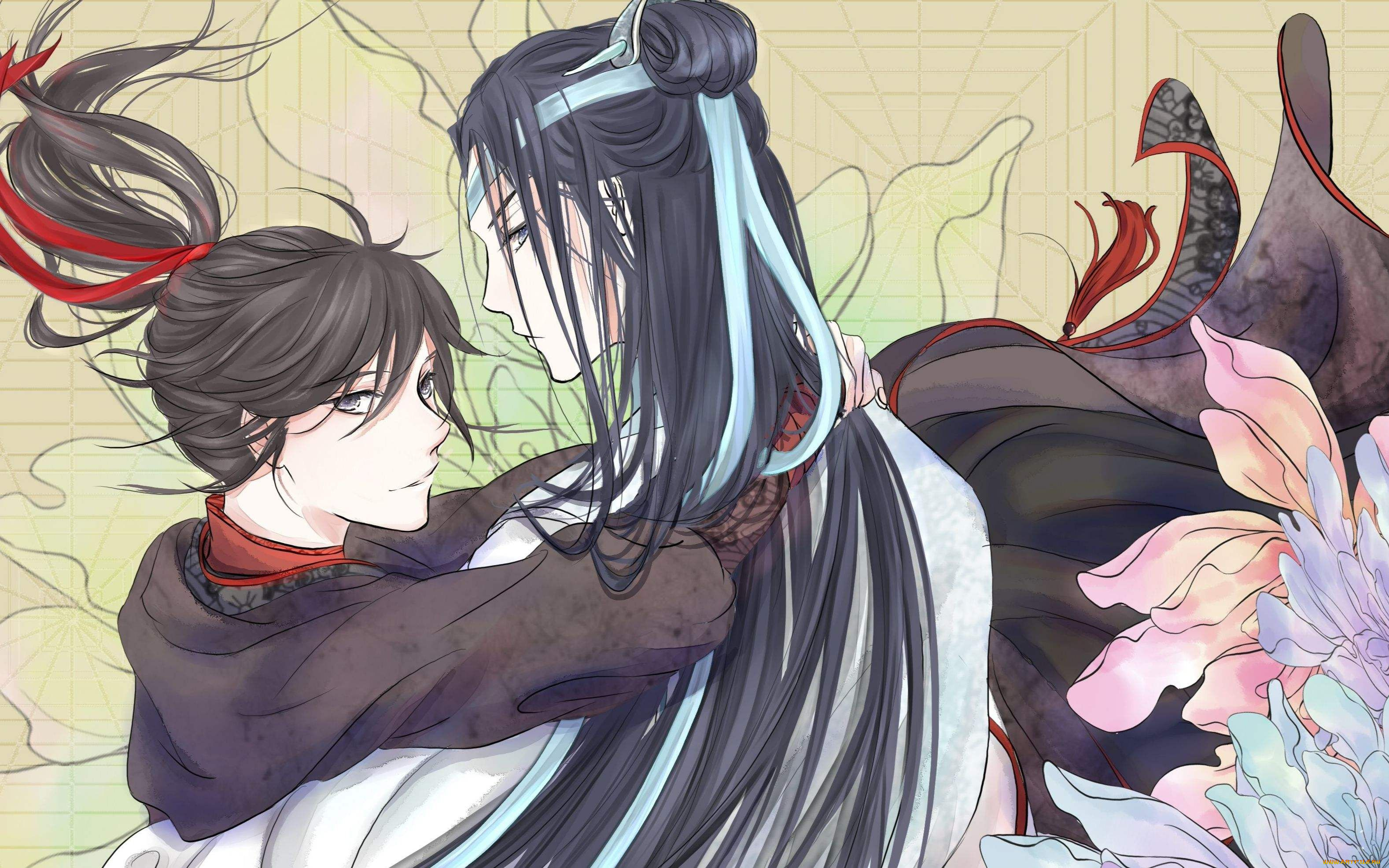 аниме, mo, dao, zu, shi, вэй, усянь, лань, ванцзы, цветы