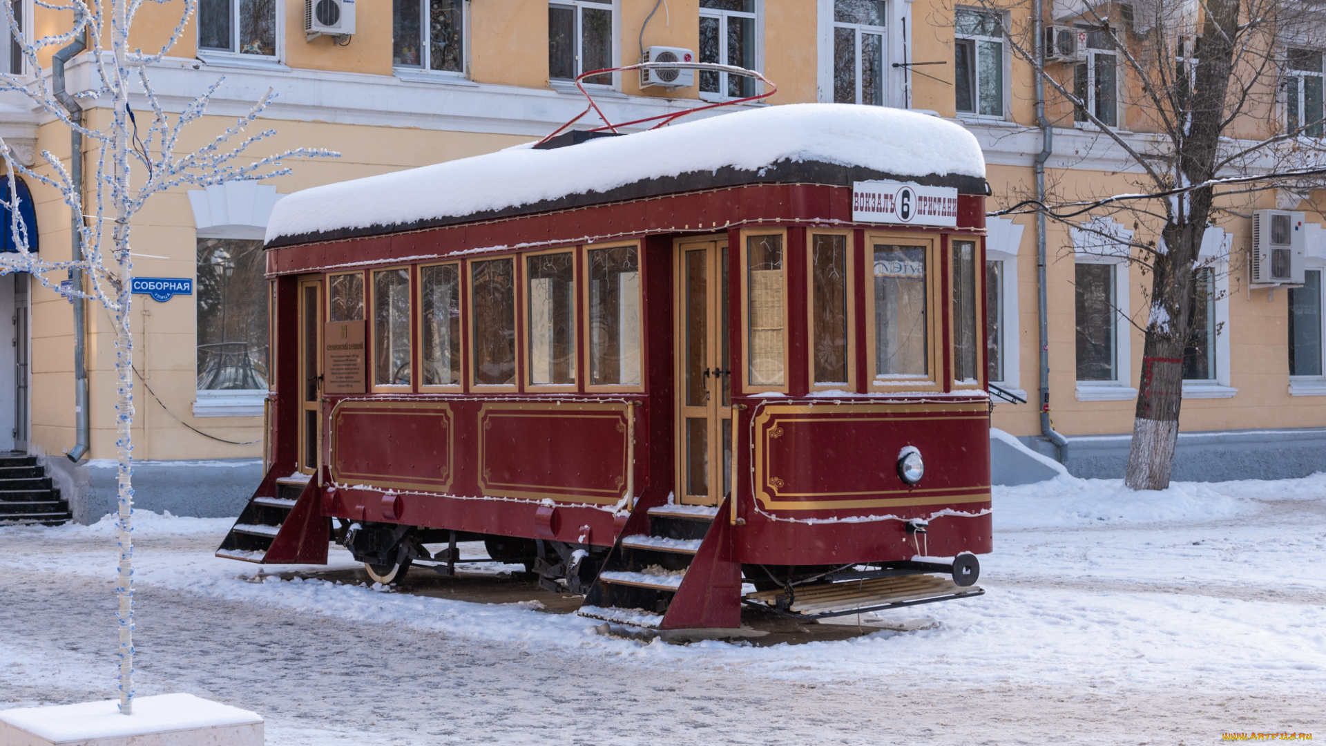 города, -, памятники, , скульптуры, , арт-объекты, город, зимний, пейзаж, саратов, макет, старый, трамвай, улица, соборная