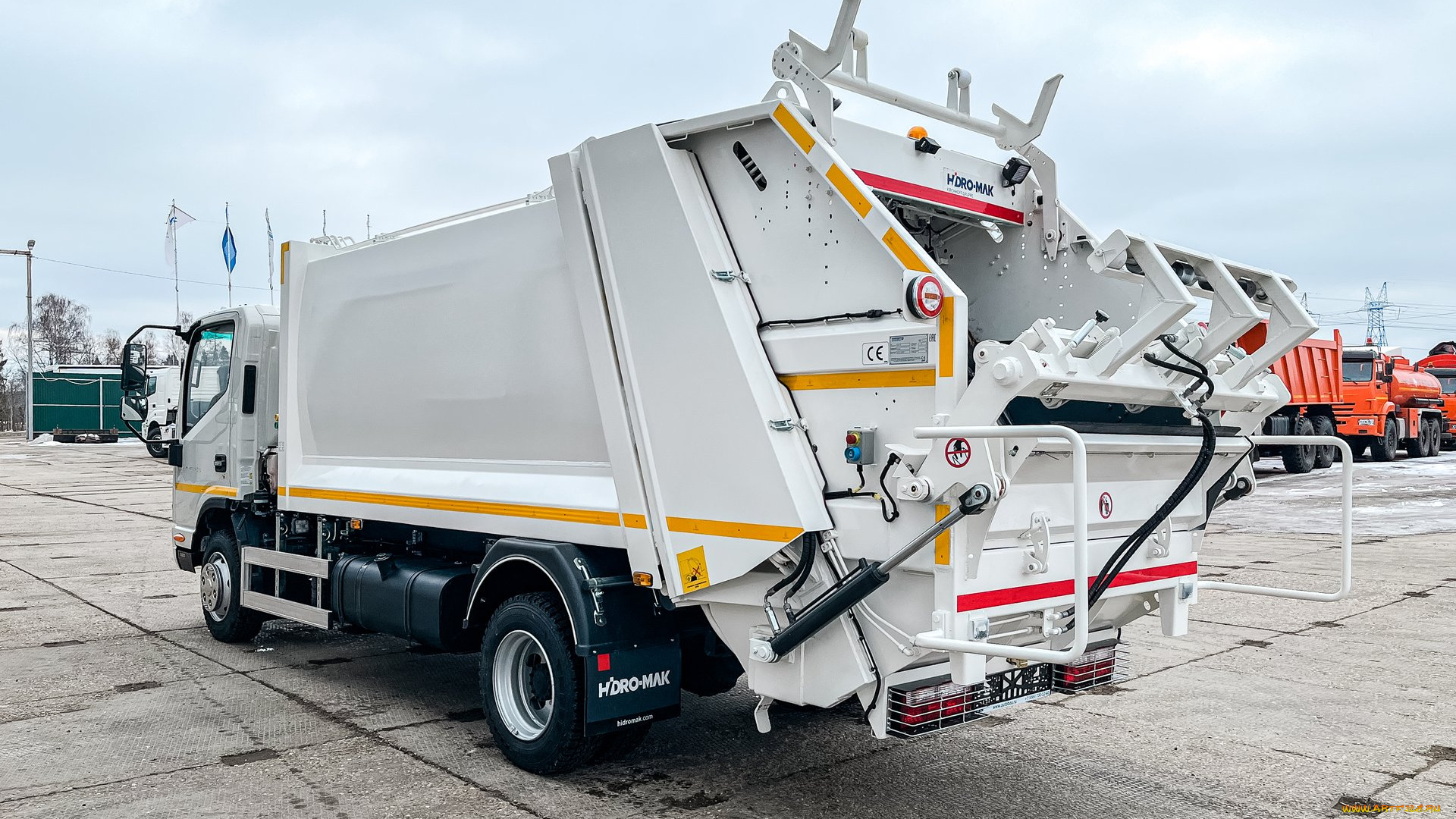 2023, камаз-компас, 43089-f5, автомобили, камаз, компас, 43089, f5, вид, сзади, мусоровоз