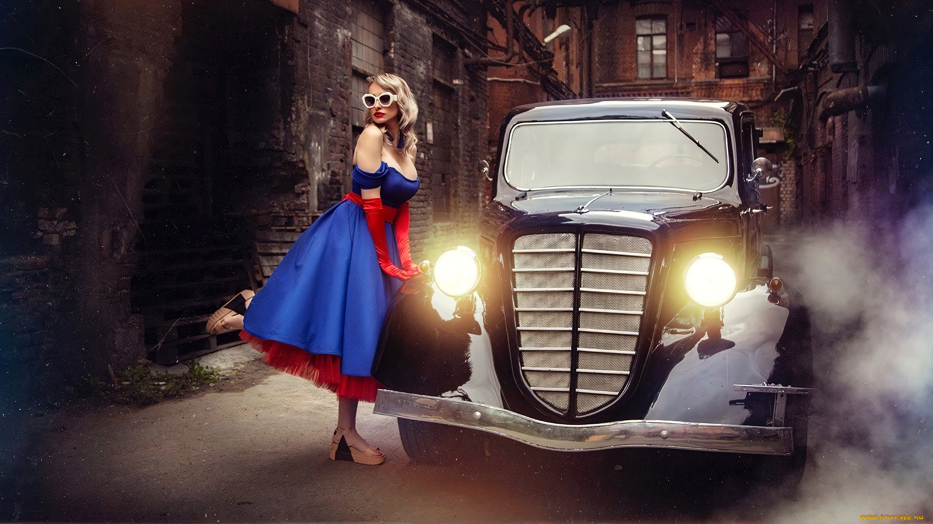 автомобили, -авто, с, девушками, газ, м1