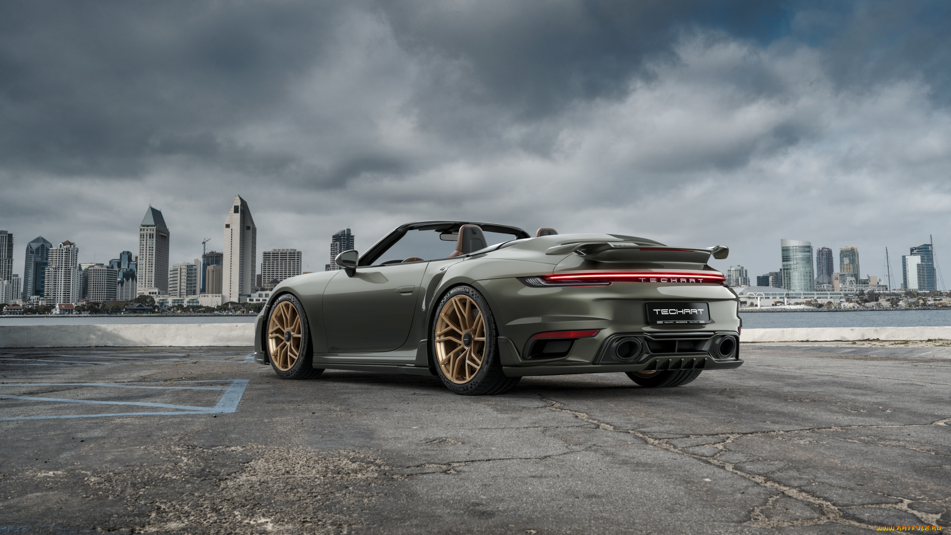 автомобили, porsche, cabriolet, cabrio, techart, 911, turbo, gtsport