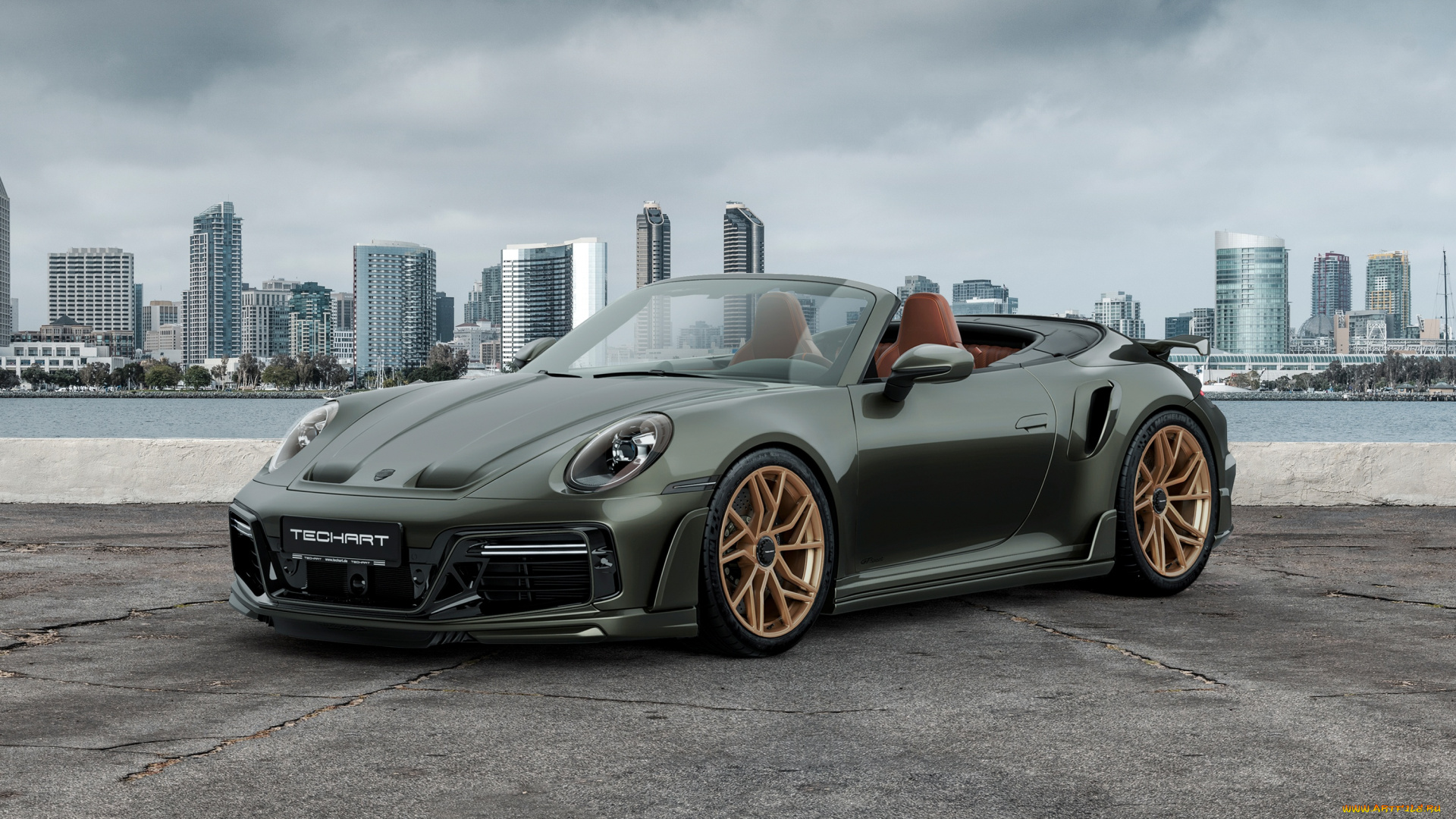 автомобили, porsche, cabriolet, cabrio, techart, 911, turbo, gtsport