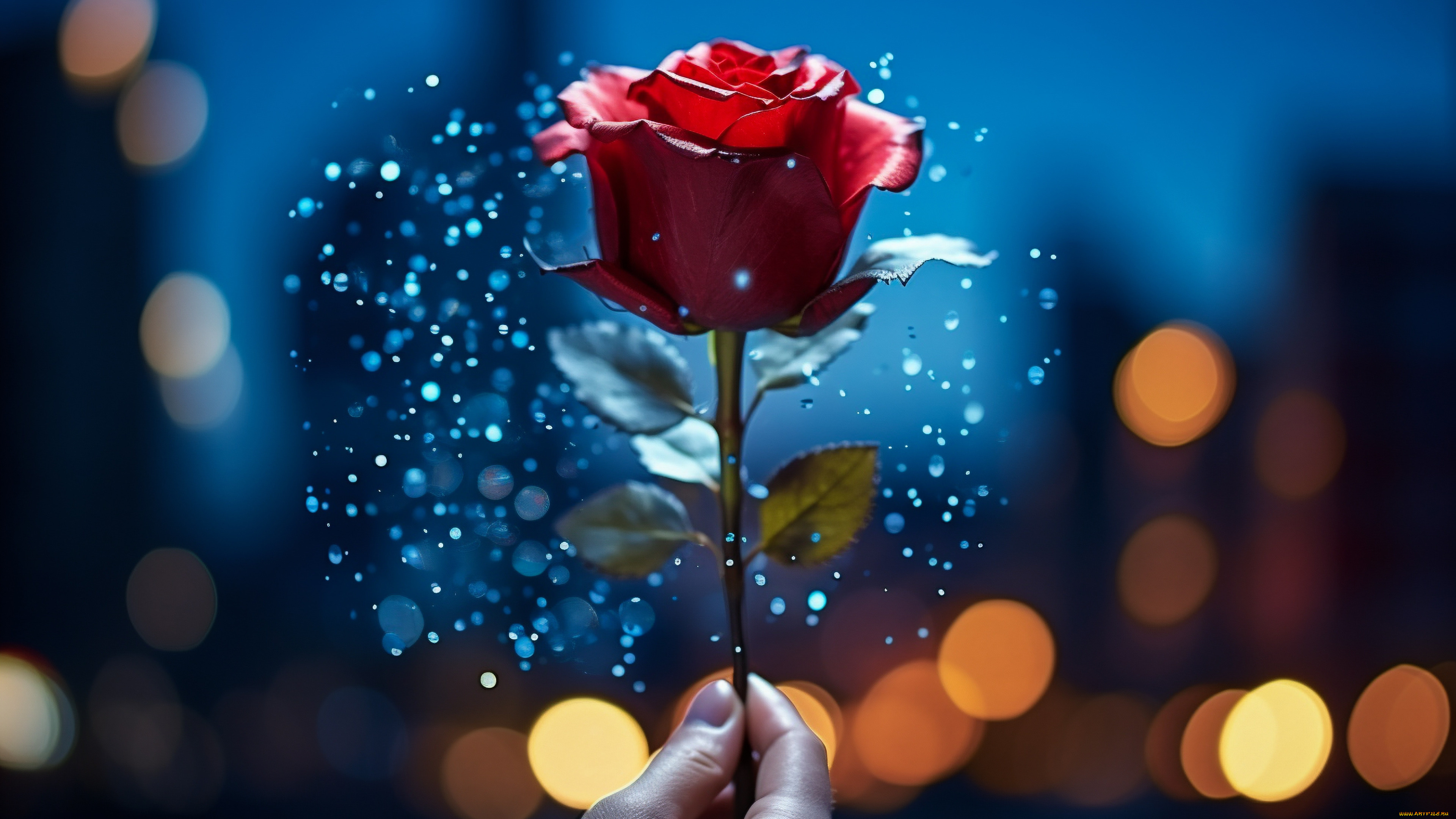 3д, графика, цветы, , flowers, роза, черный, фон, ии-арт, нейросеть