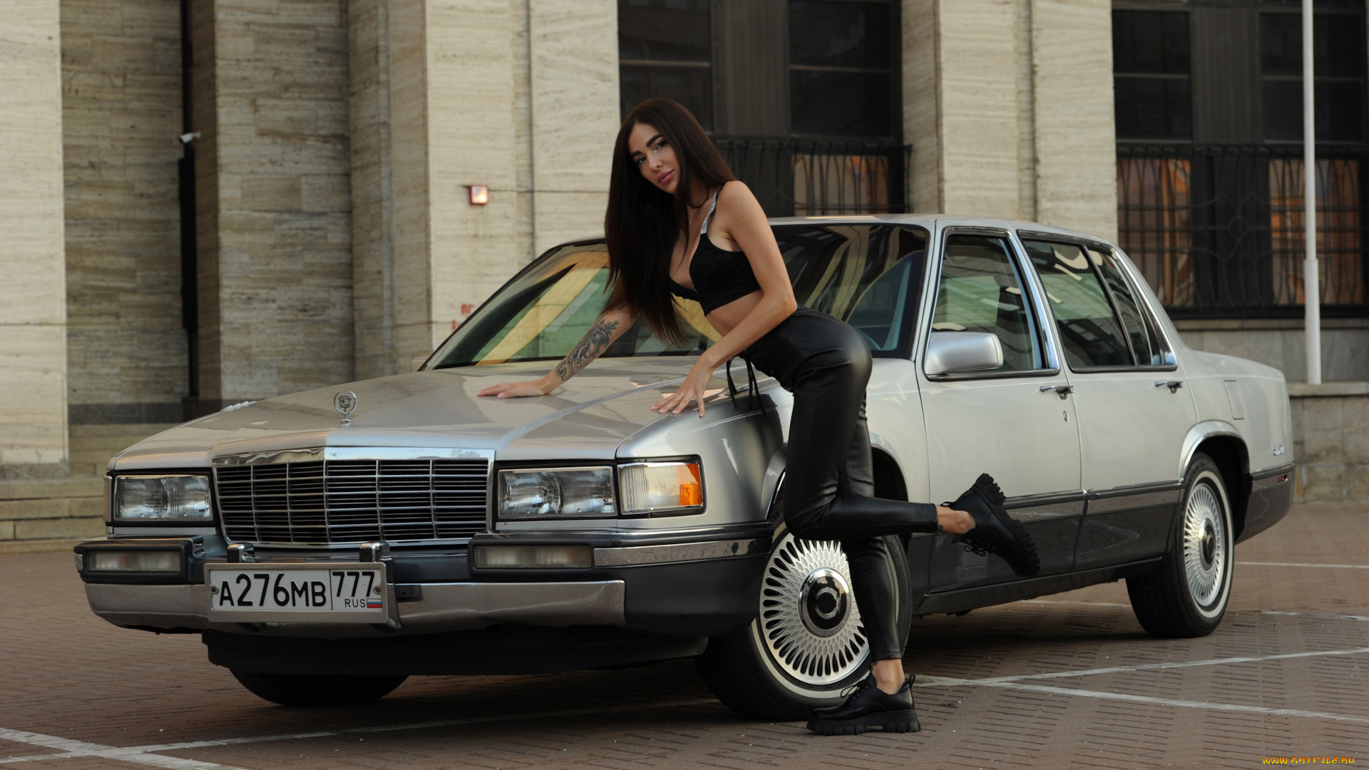 автомобили, -авто, с, девушками, cadillac, de, ville