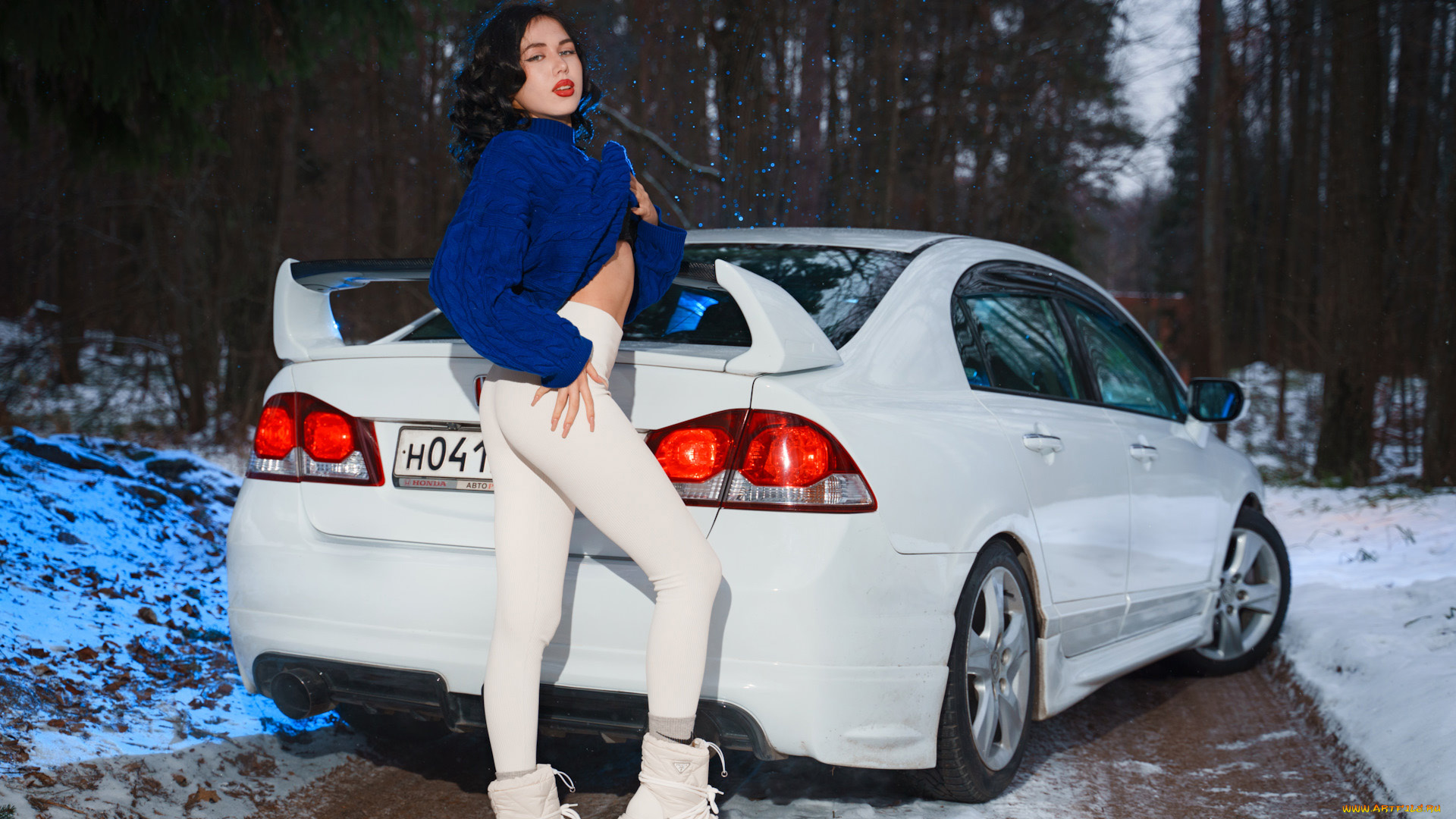 автомобили, -авто, с, девушками, honda, civic