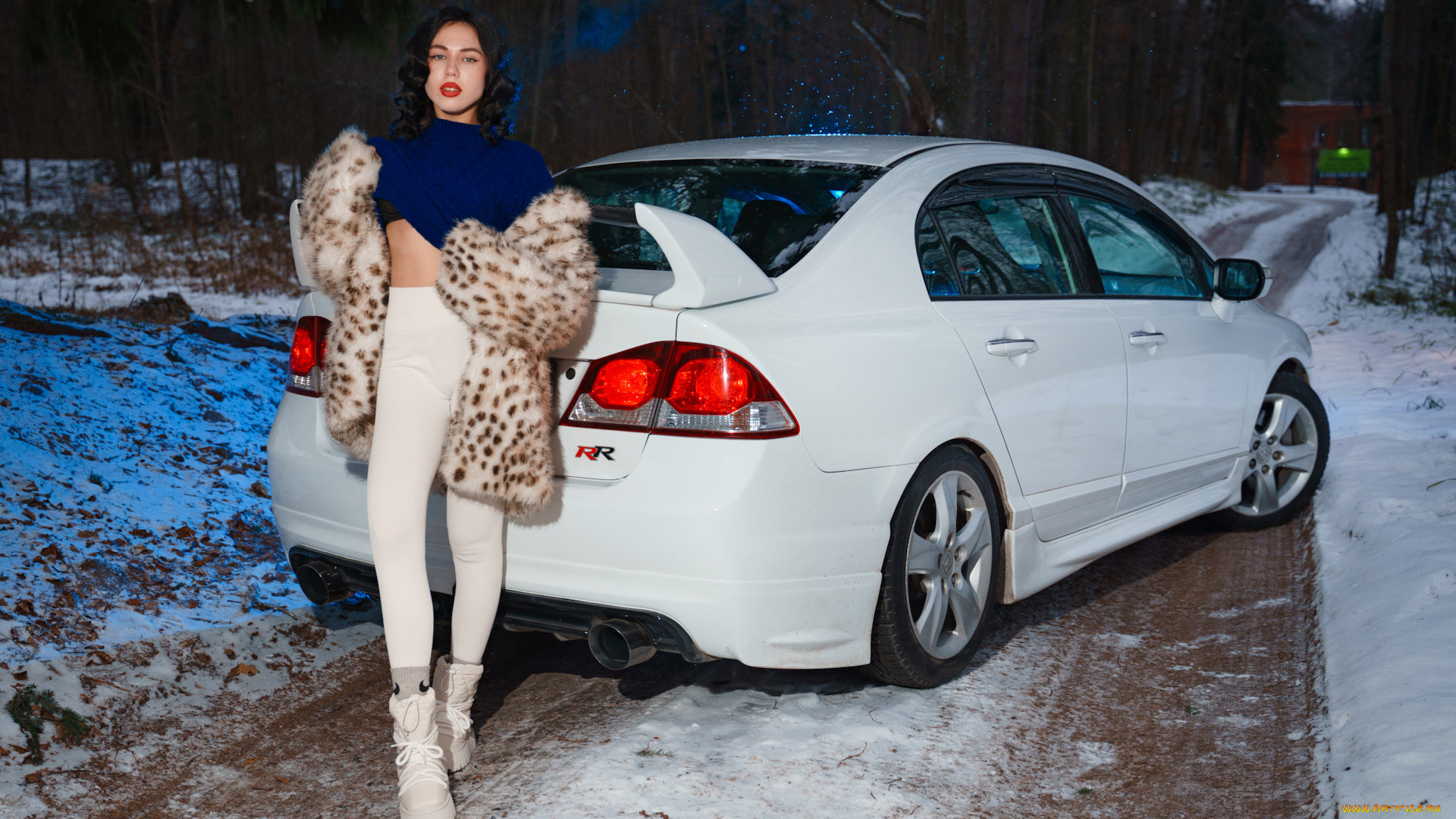 автомобили, -авто, с, девушками, honda, civic