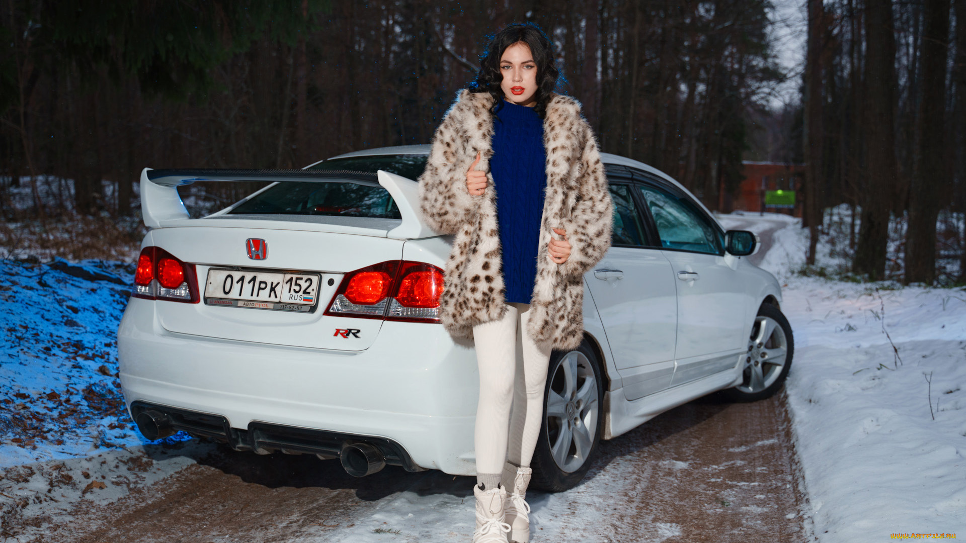 автомобили, -авто, с, девушками, honda, civic