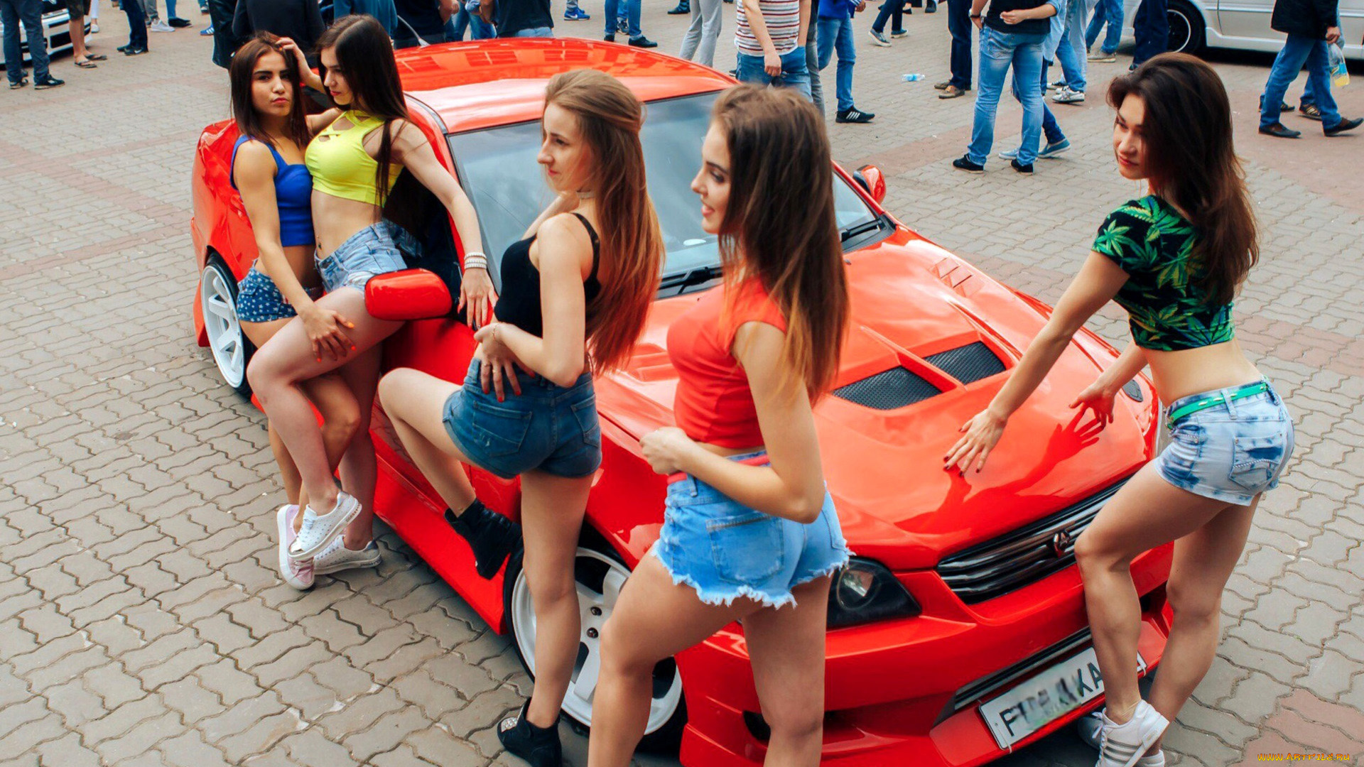 автомобили, -авто, с, девушками, красотки
