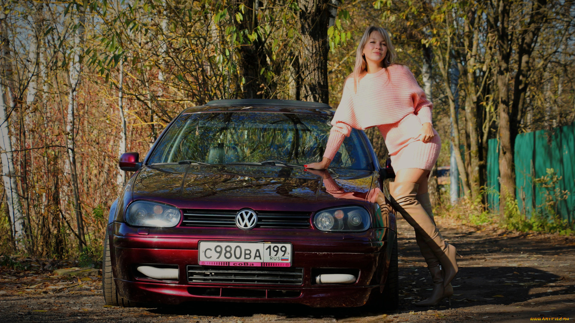 автомобили, -авто, с, девушками, volkswagen, golf