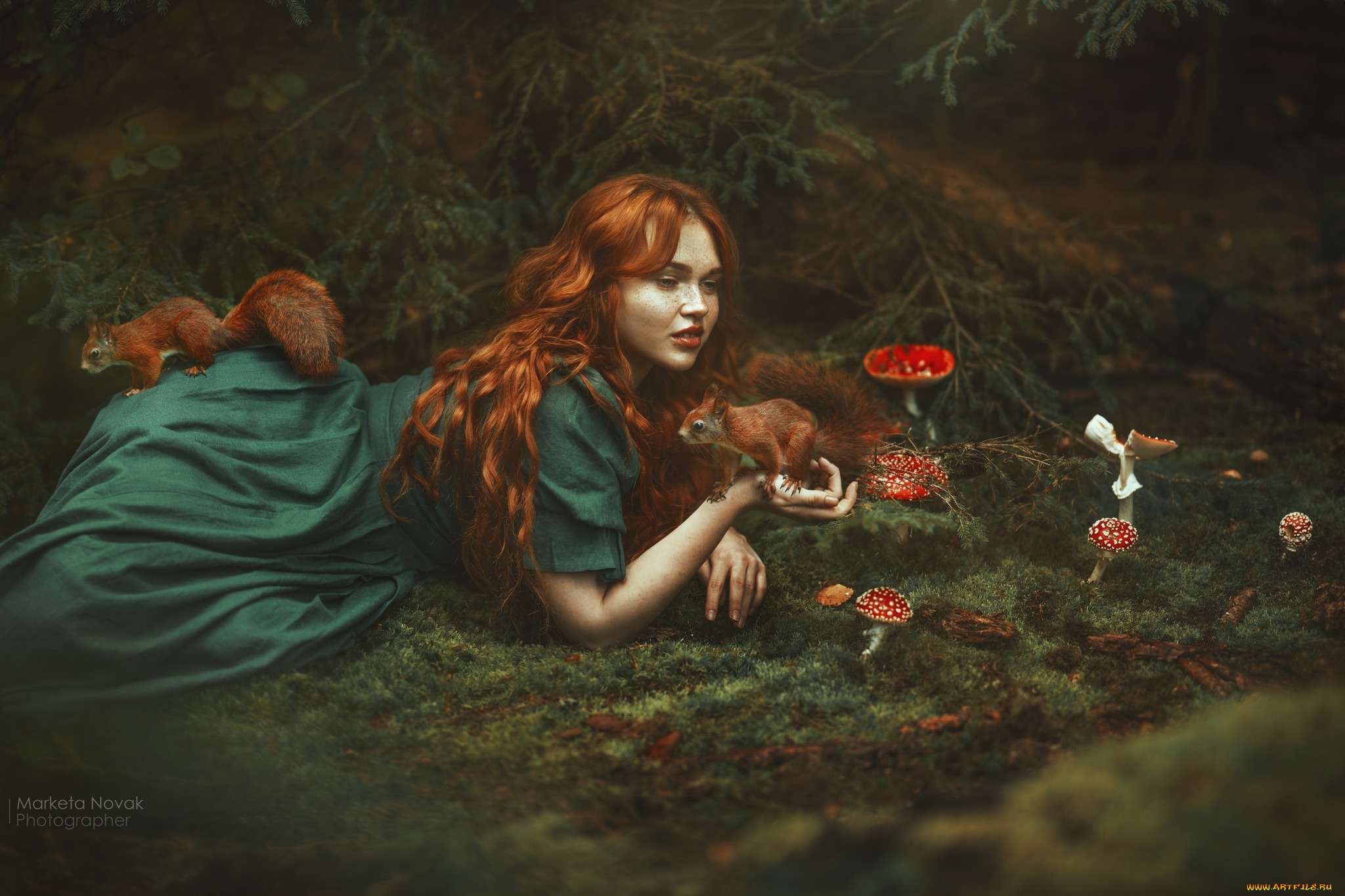 девушки, -, рыжеволосые, и, разноцветные, девушка