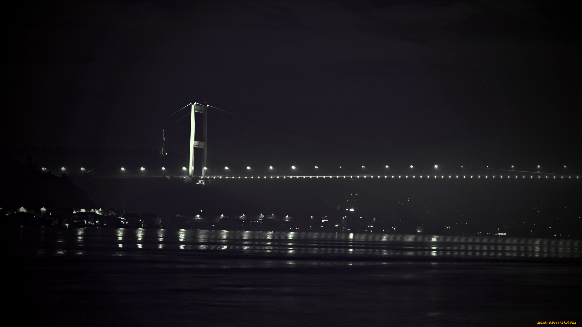 города, мосты, огни, ночь