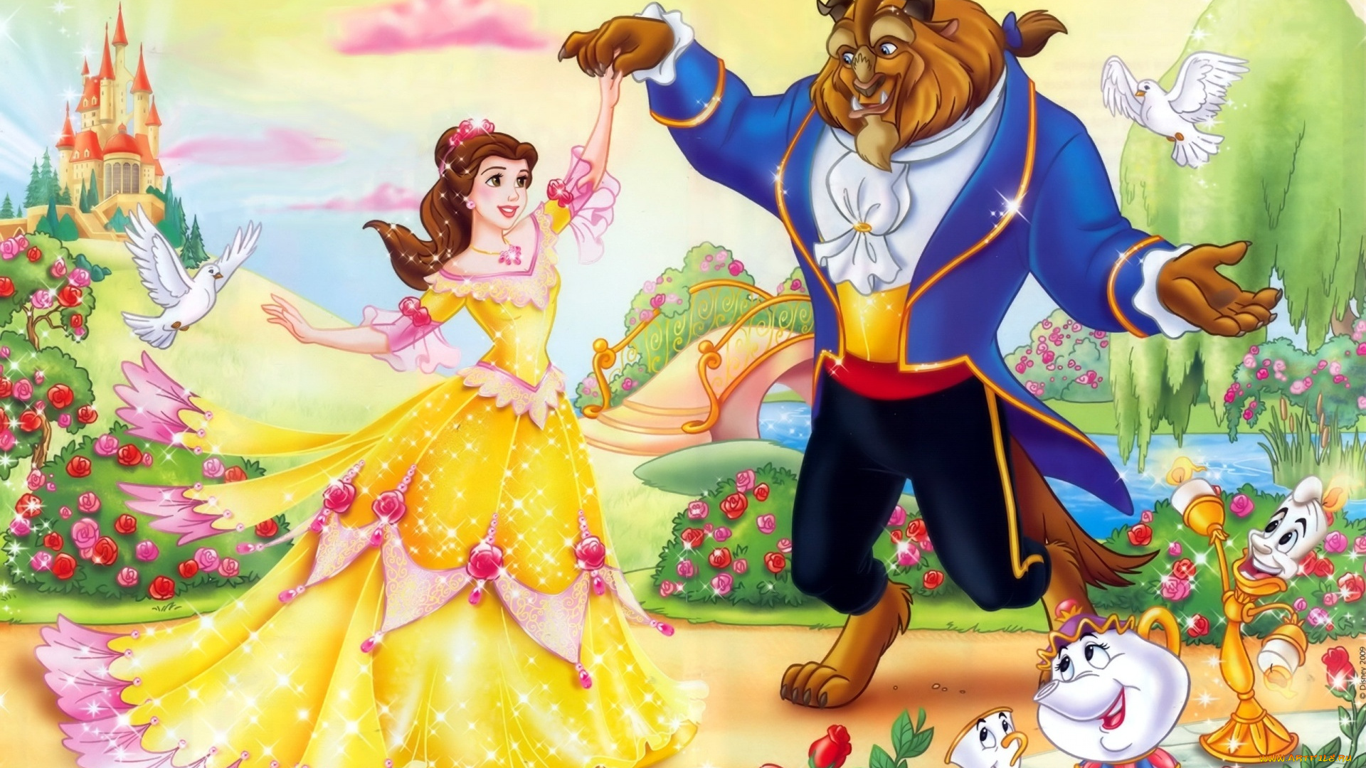 мультфильмы, beauty, and, the, beast, красавица, чудовище