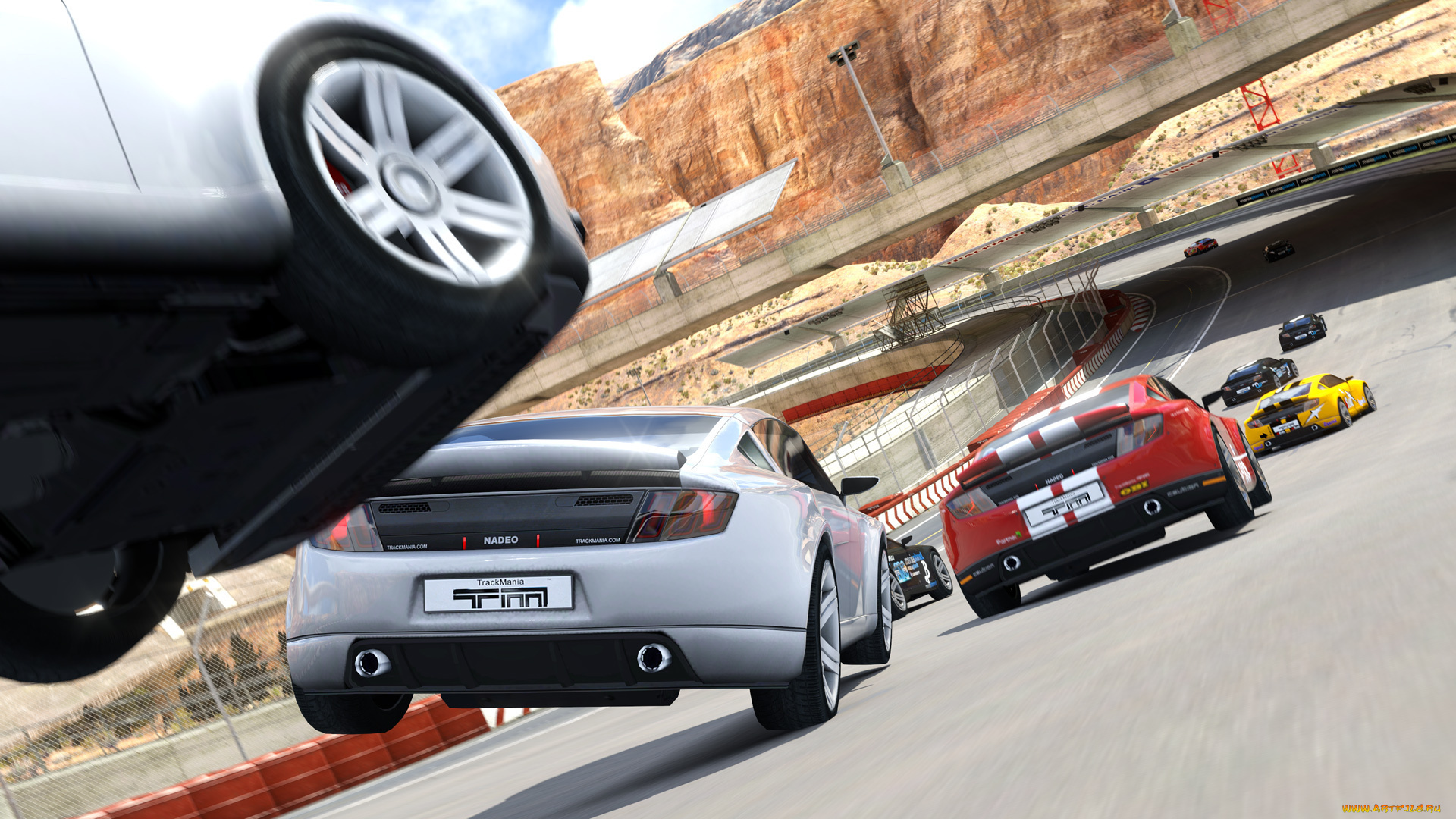 видео, игры, trackmania, горы, дорога, машины, 2