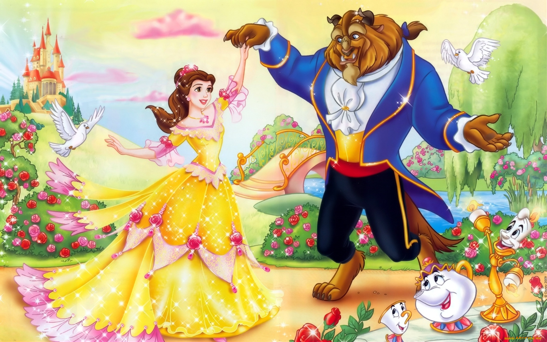 мультфильмы, beauty, and, the, beast, красавица, чудовище