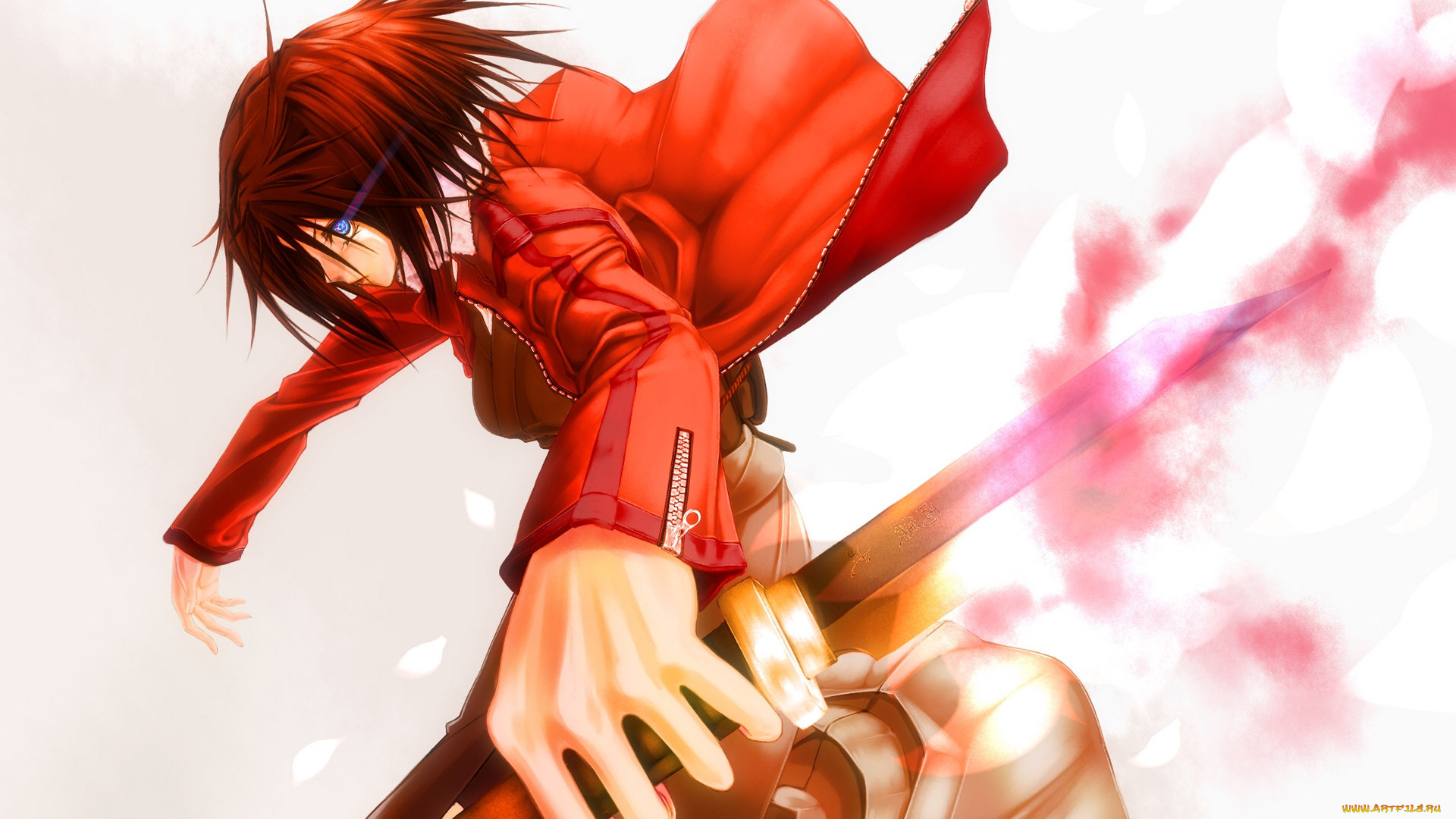 аниме, kara, no, kyokai, девушка, меч