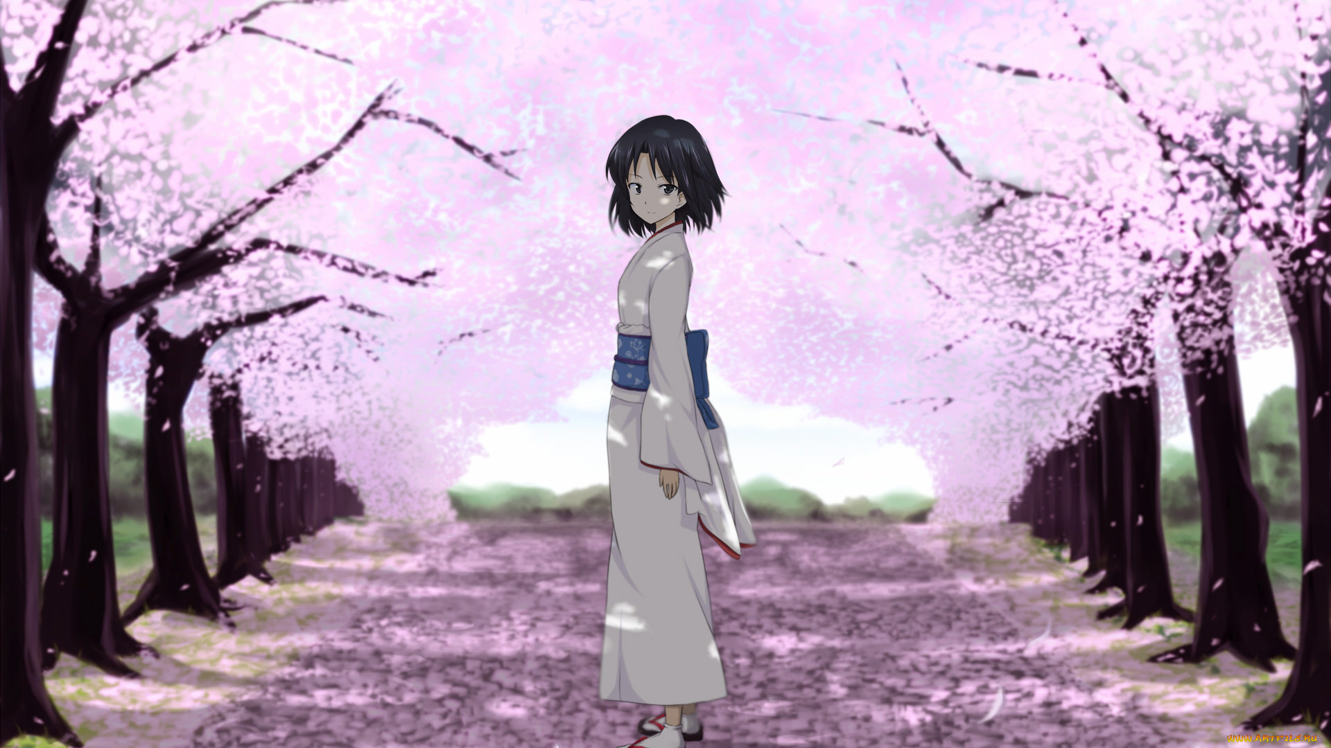 аниме, kara, no, kyokai, сакура, девушка