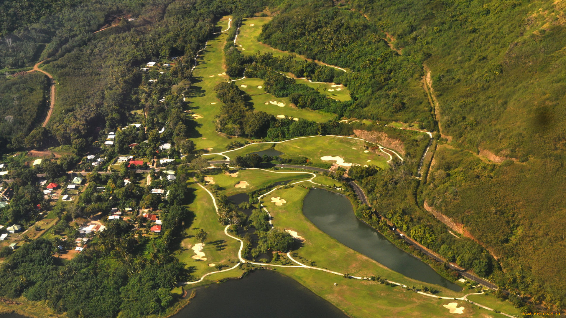 французская, полинезия, города, пейзажи, тропики