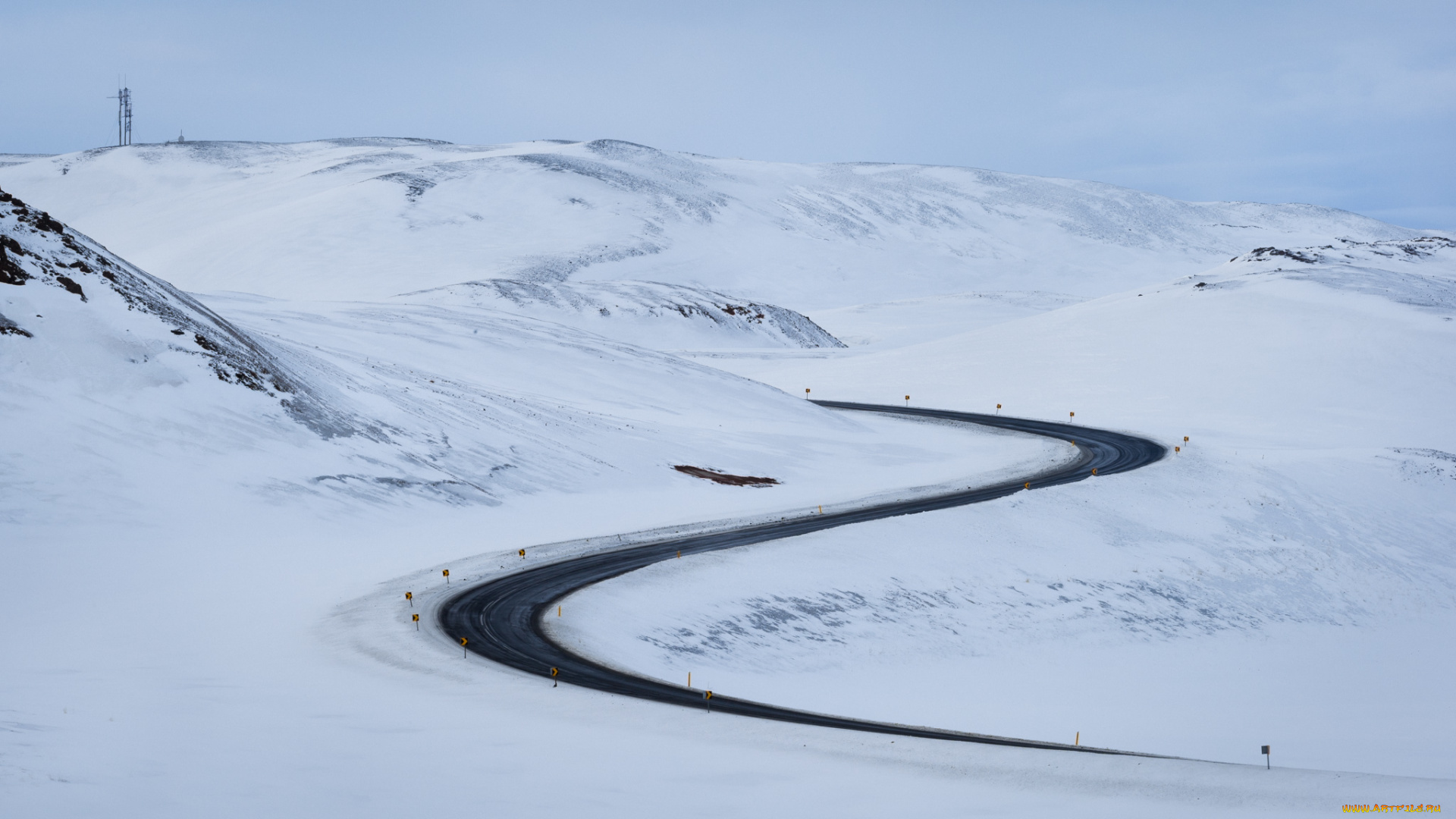 природа, зима, снег, горы, пейзаж