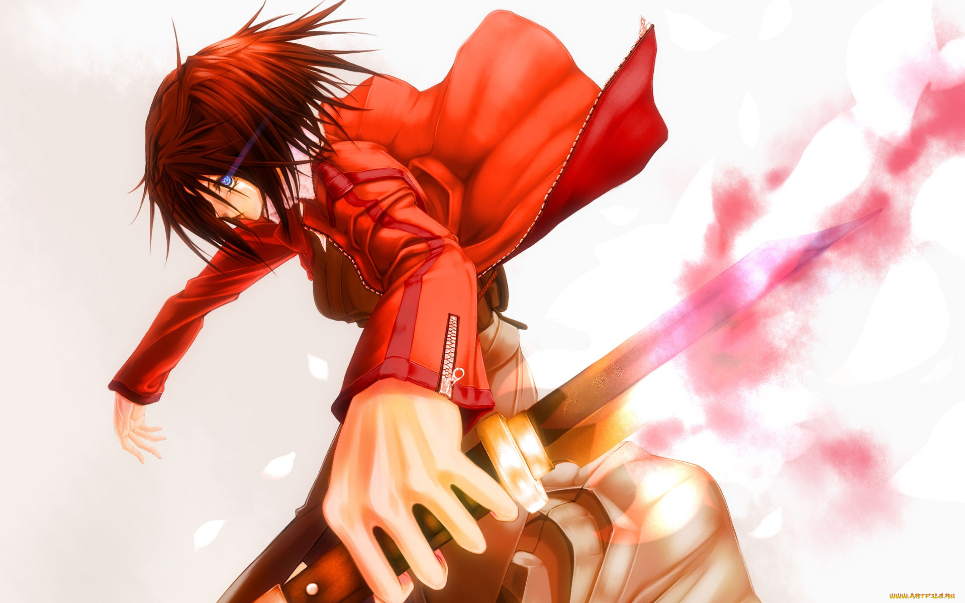 аниме, kara, no, kyokai, девушка, меч