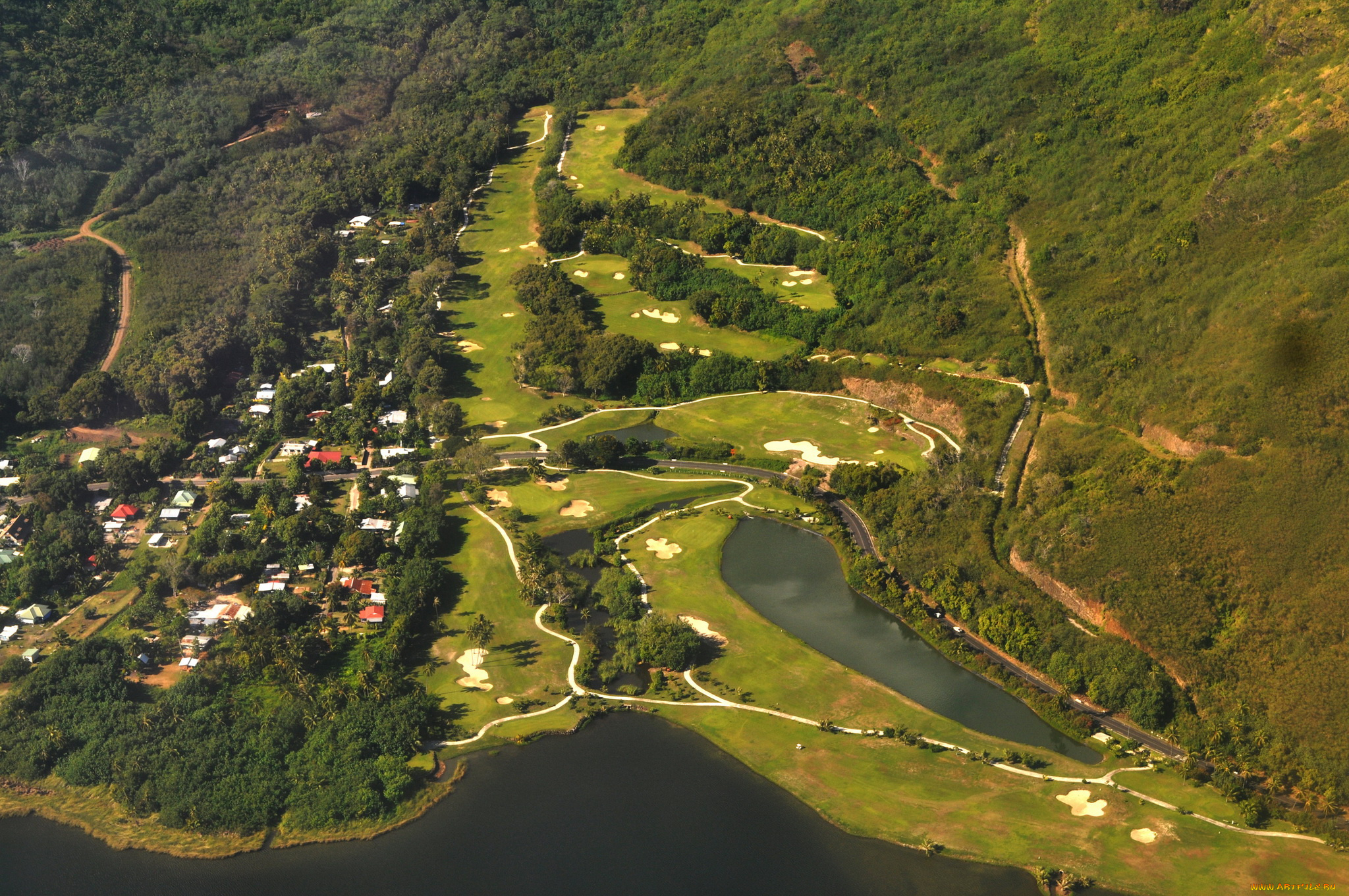 французская, полинезия, города, пейзажи, тропики