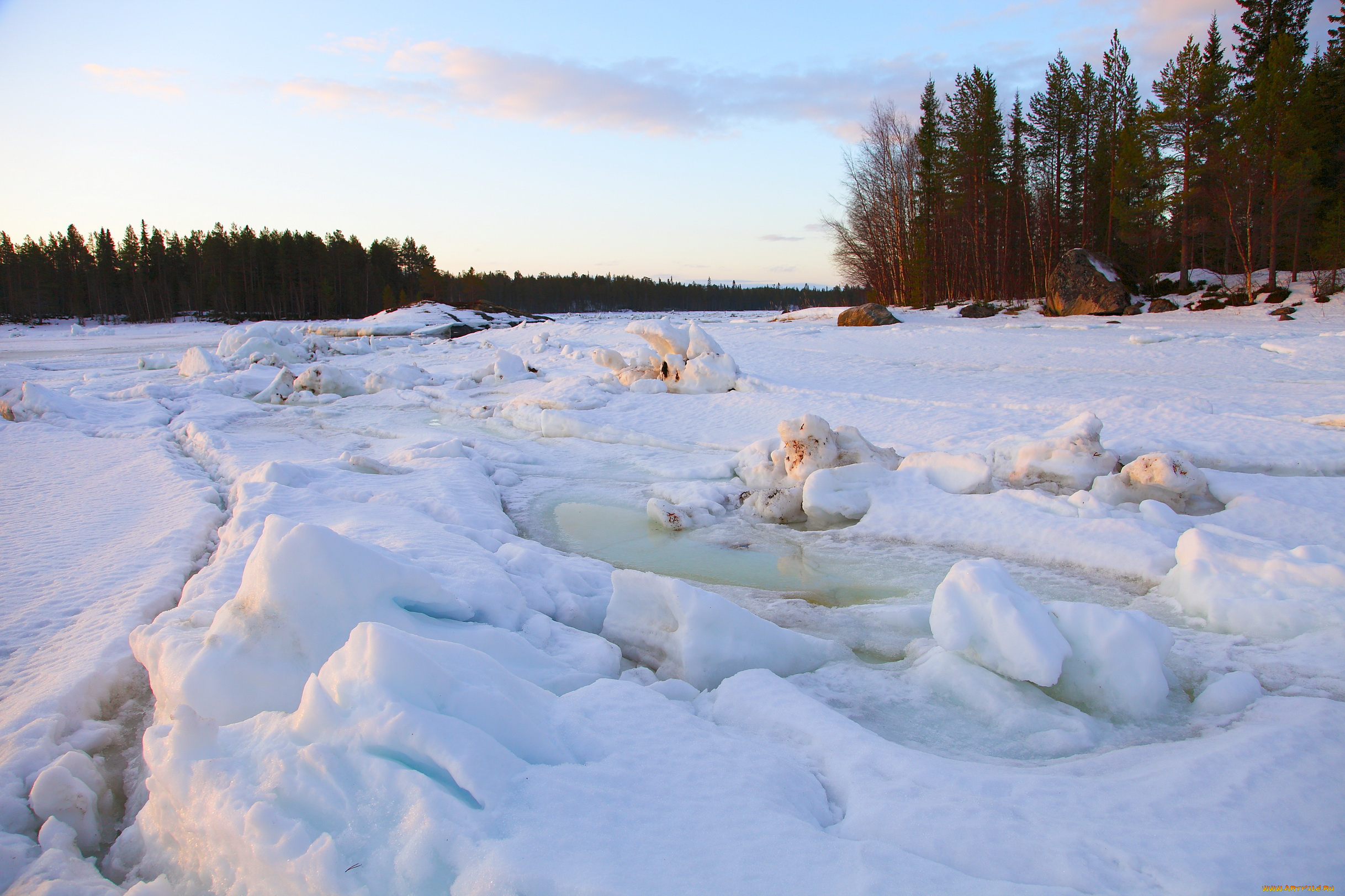 природа, зима, снег
